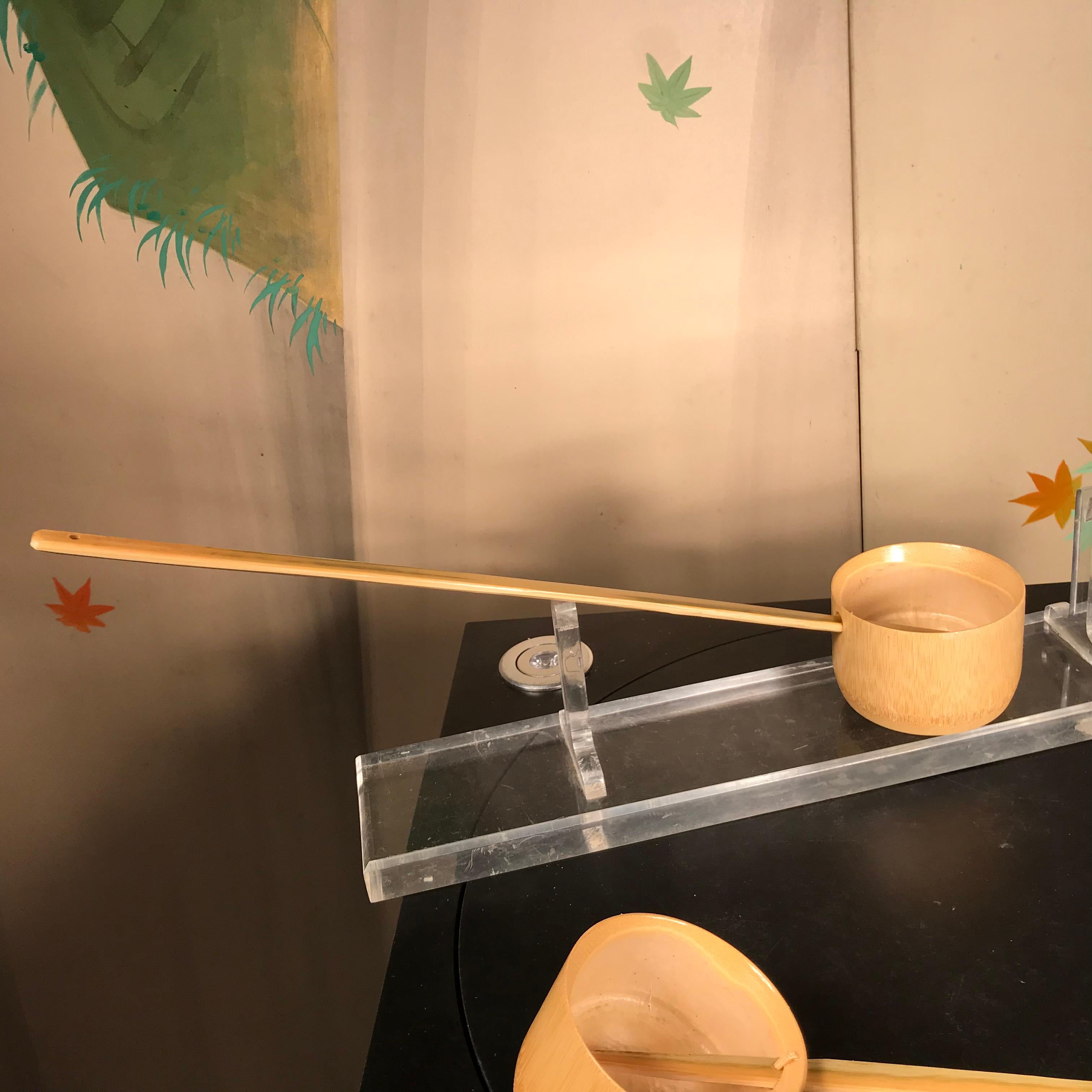Showa Japanese Three Authentic Bamboo Water Ladles 