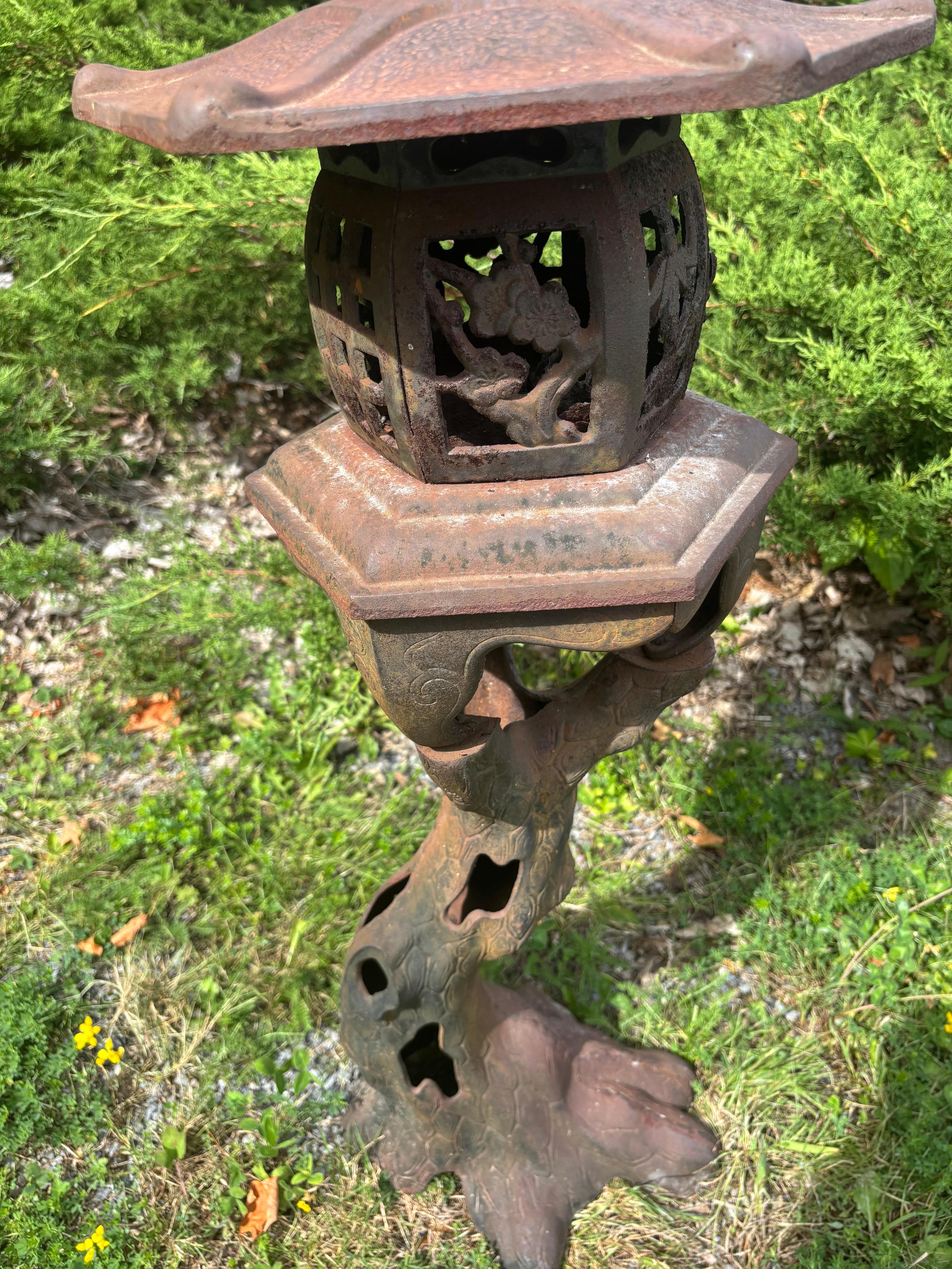 Mid-20th Century Japanese Authentic Old Garden Tree Lantern With Excellent Details For Sale