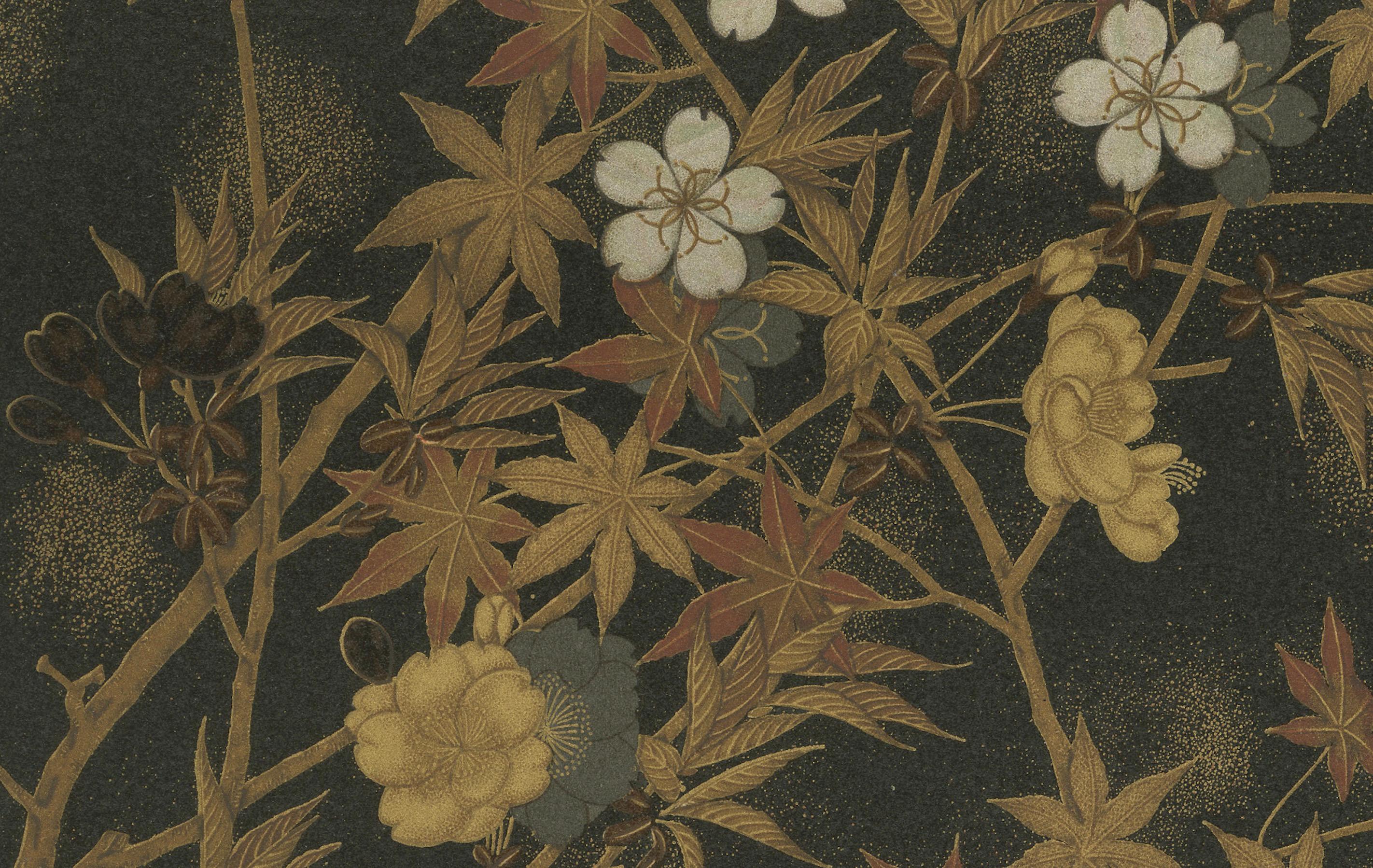 Japanische Herbst- und Frühlingsblumen: Antike Lithographie, 1880er Jahre im Zustand „Hervorragend“ im Angebot in Langweer, NL
