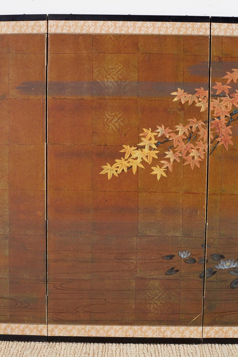 Japanese Autumn Maple FourPanel Byobu Screen at 1stDibs
