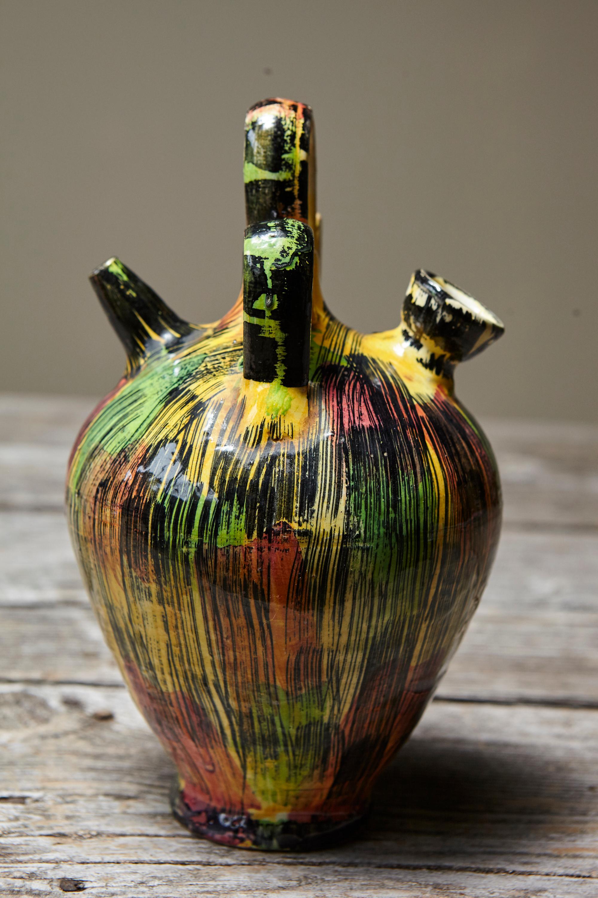 Vaso in ceramica smaltata giapponese in stile Awaji, circa 1930 in vendita 5