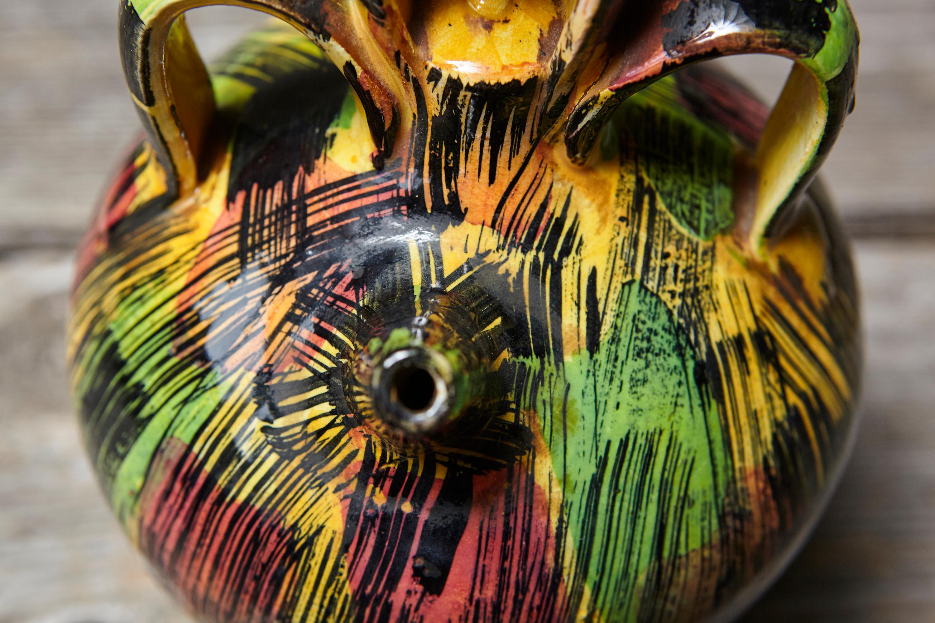 Vaso in ceramica smaltata giapponese in stile Awaji, circa 1930 in vendita 7