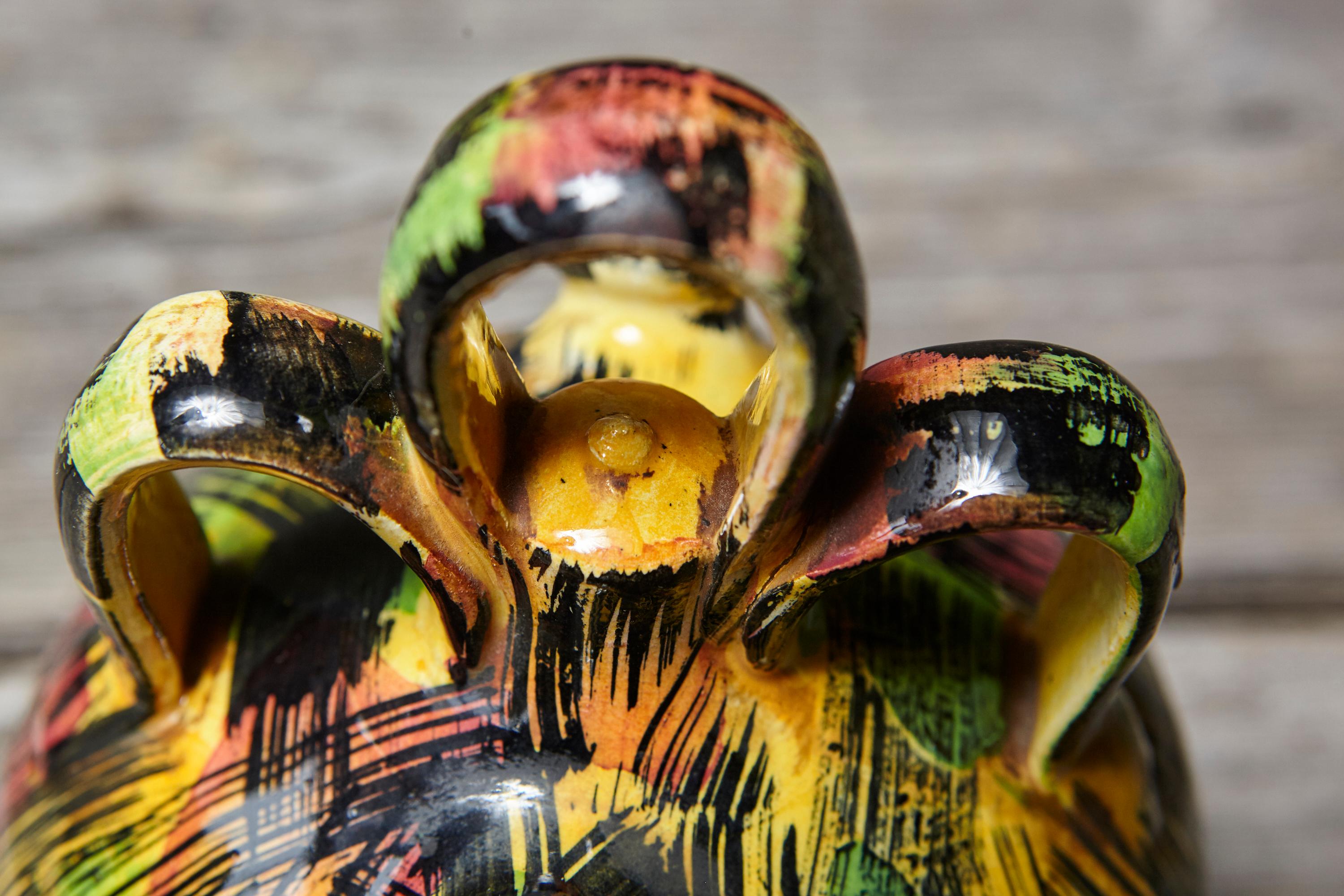 Vaso in ceramica smaltata giapponese in stile Awaji, circa 1930 in vendita 8