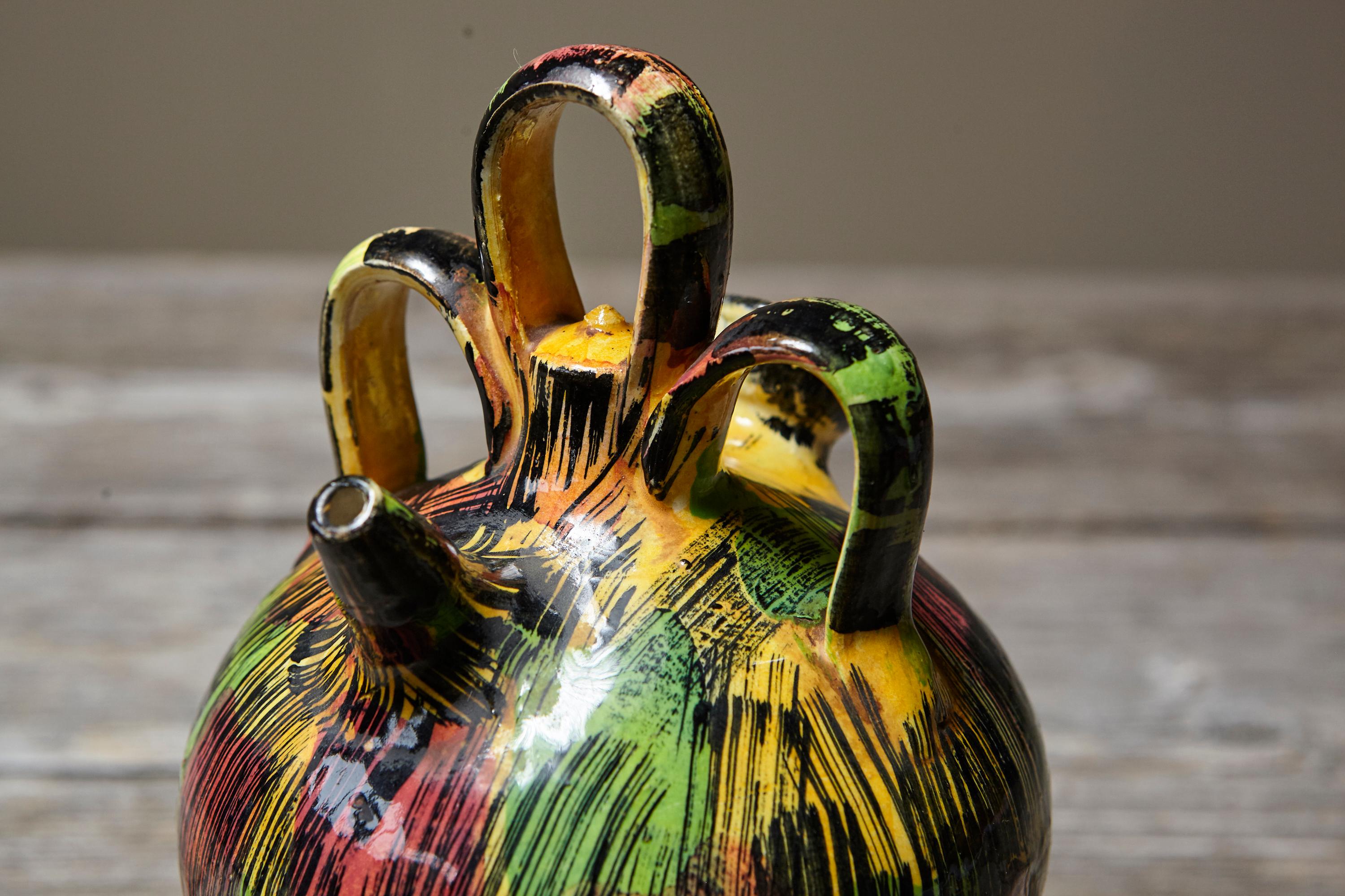 Giapponese Vaso in ceramica smaltata giapponese in stile Awaji, circa 1930 in vendita