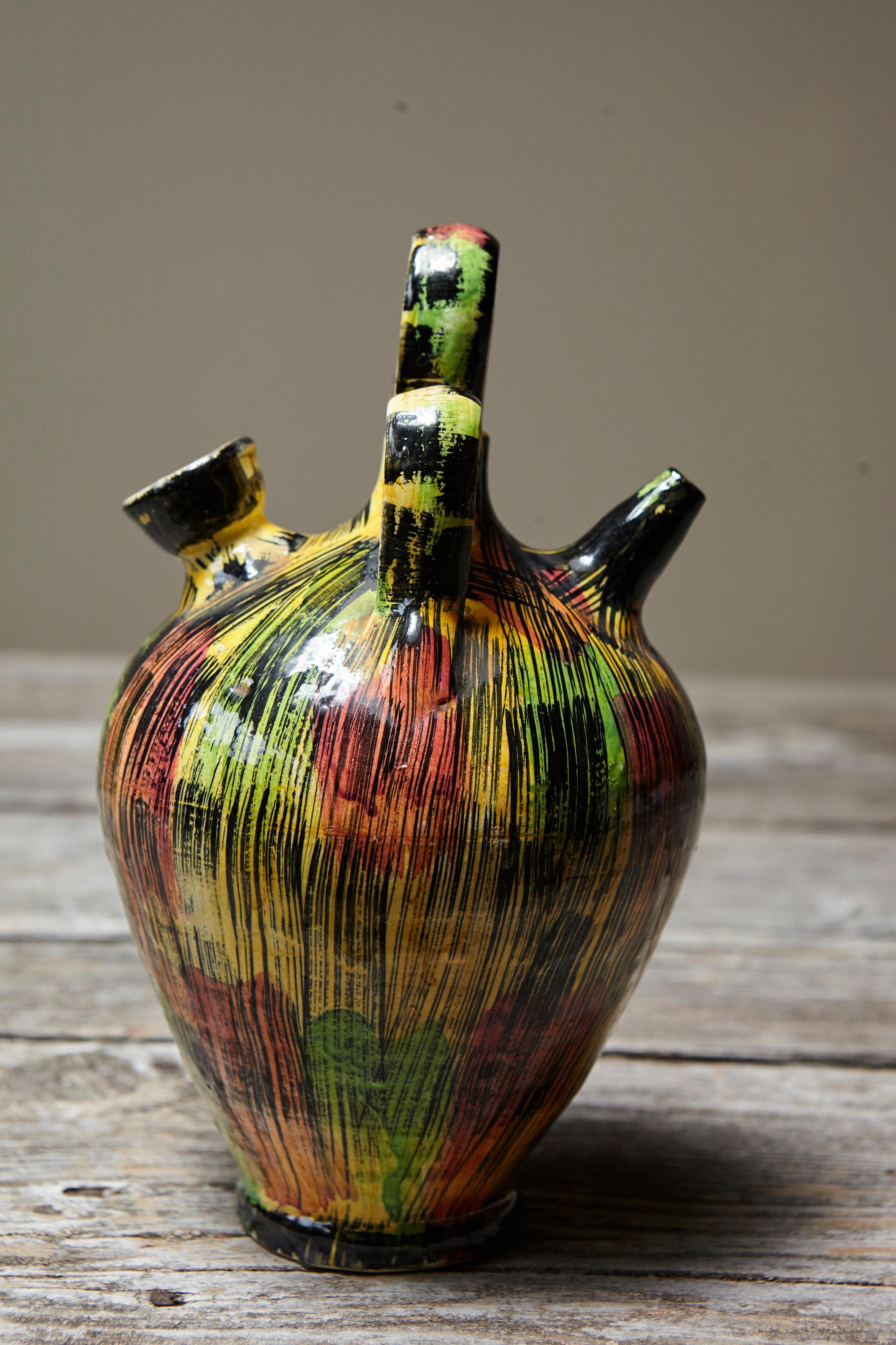 Vaso in ceramica smaltata giapponese in stile Awaji, circa 1930 in vendita 1