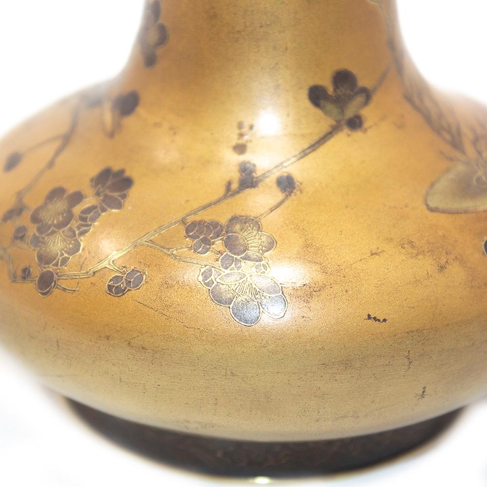 Japanese Bronze Bottle Vase Takeuchi Sei For Sale 7
