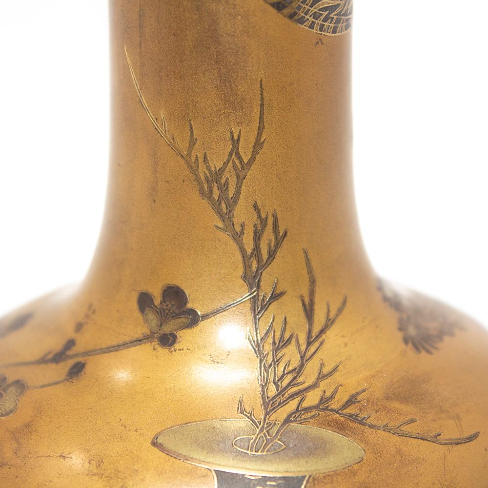 Japanese Bronze Bottle Vase Takeuchi Sei For Sale 9