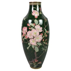 Japanese Baluster Cloisonne Vase with Plum Blossom Detail