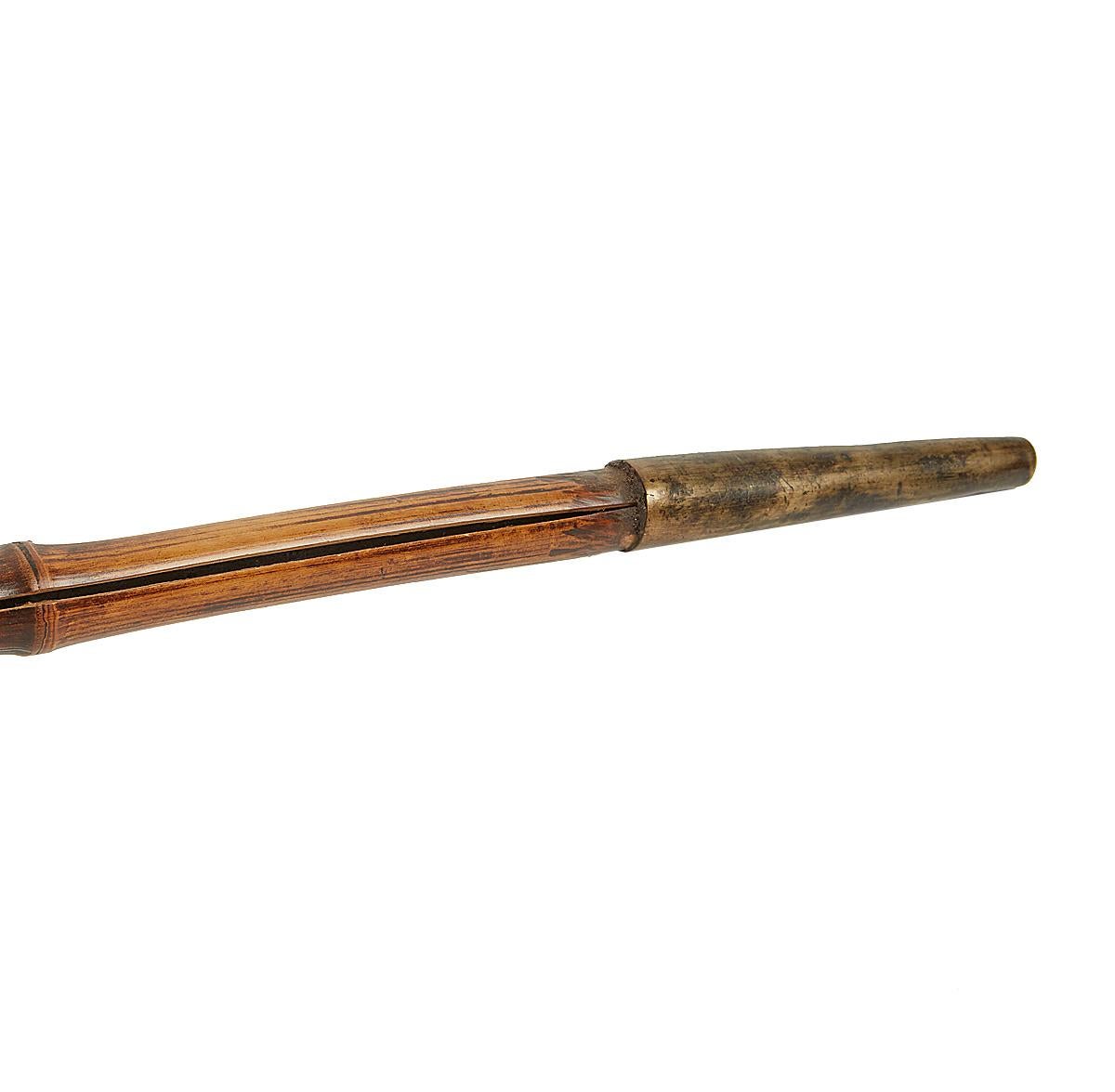 Edo Japanese Bamboo and Brass Kiseru Pipe, Late 19th Century For Sale