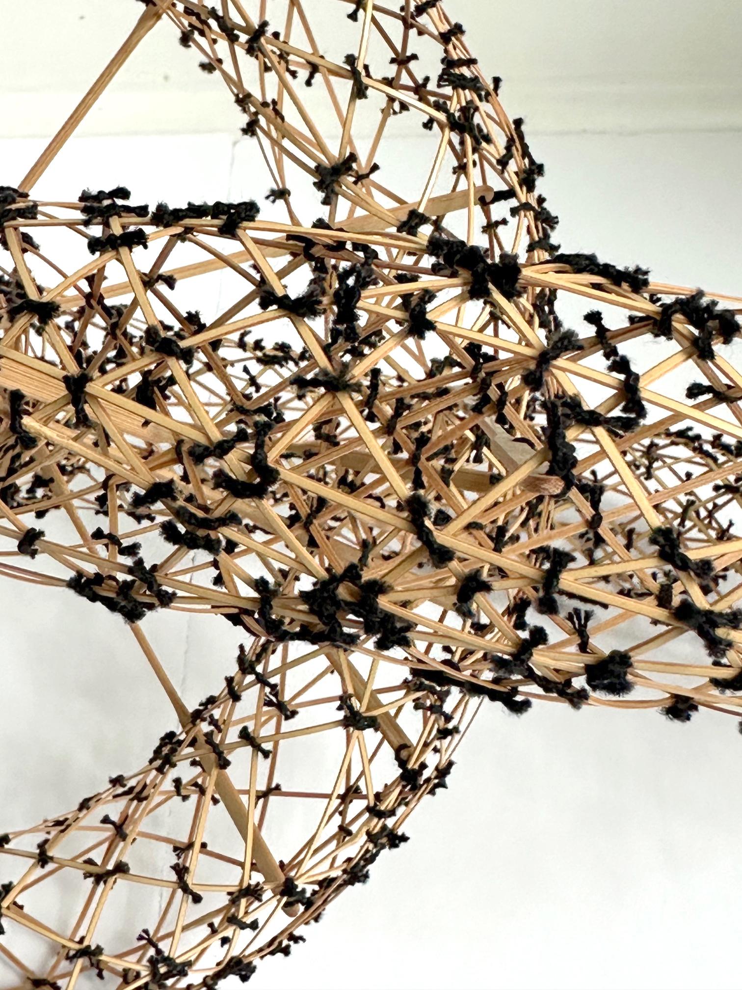Japanische Bambus-Kunstskulptur Kawashima Shigeo Soul's Trance aus Bambus im Angebot 4