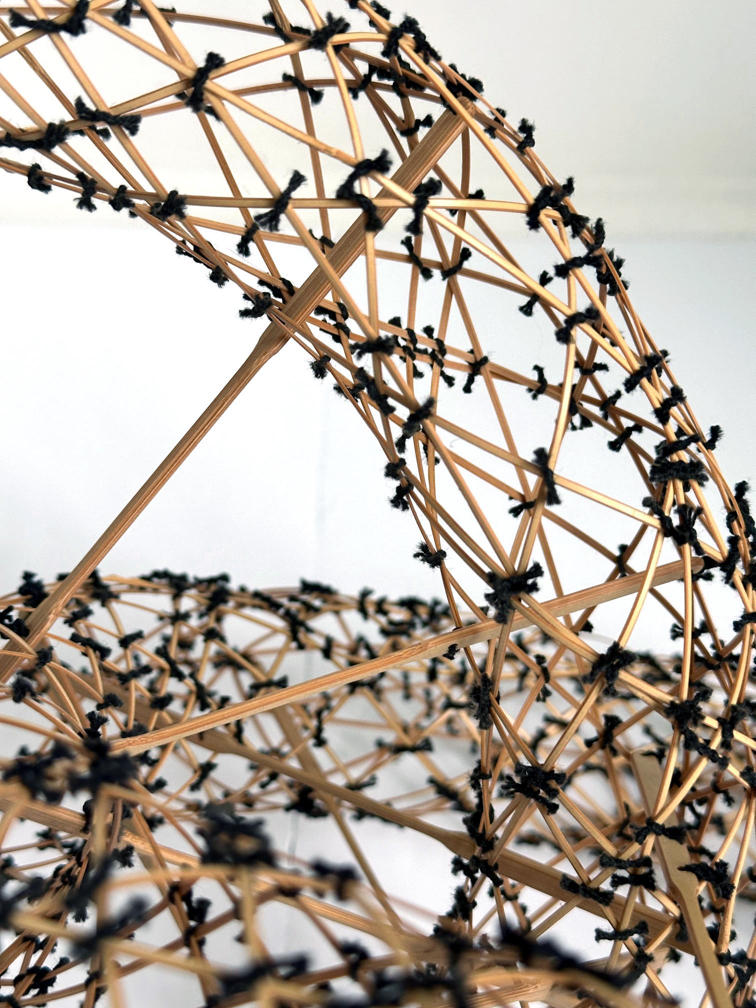 Japanische Bambus-Kunstskulptur Kawashima Shigeo Soul's Trance aus Bambus im Angebot 1