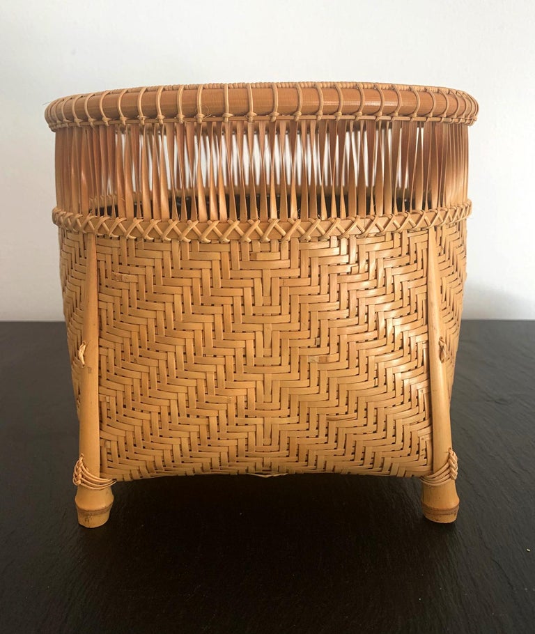 Japanese Bamboo Basket by Higashi Takesonosai For Sale at 1stDibs