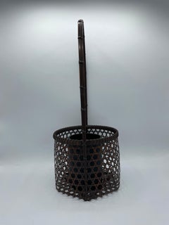 Japanese Bamboo Basket Flower Vase 'Kikusen' 1970s