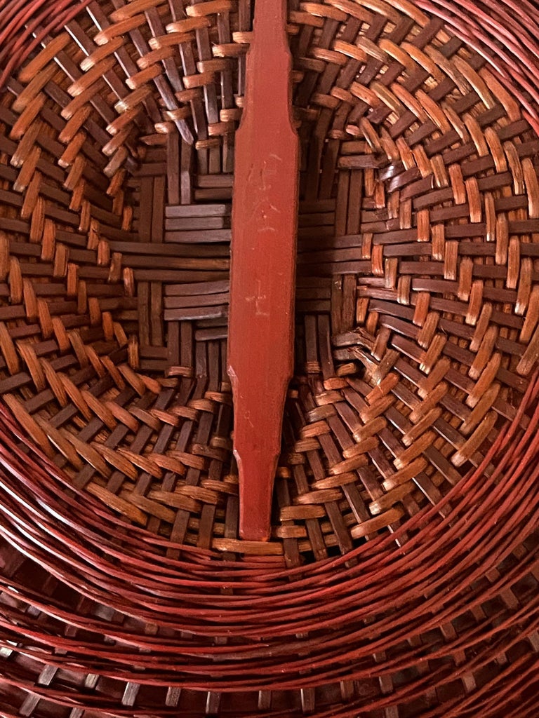 Japanese Bamboo Basket Ikebana by Abe Motoshi For Sale at 1stDibs