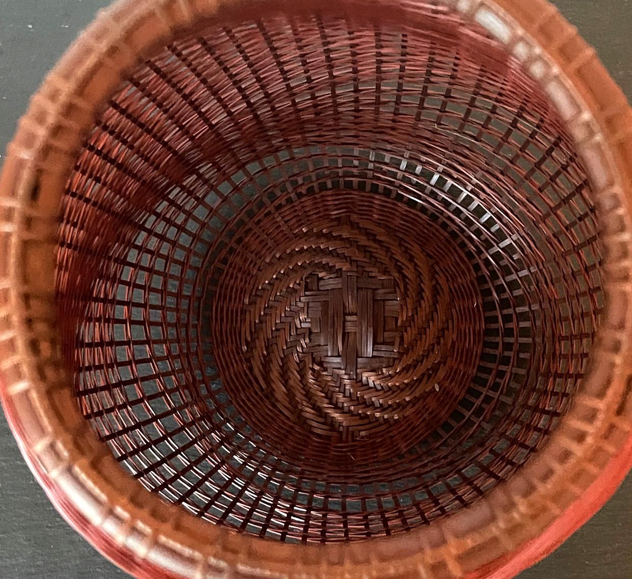 Japanese Bamboo Basket Ikebana by Abe Motoshi For Sale 6