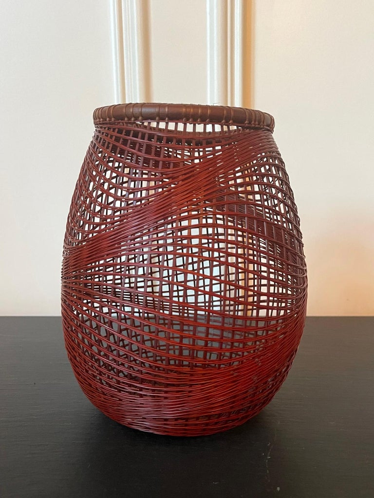 Japanese Bamboo Basket Ikebana by Abe Motoshi For Sale at 1stDibs