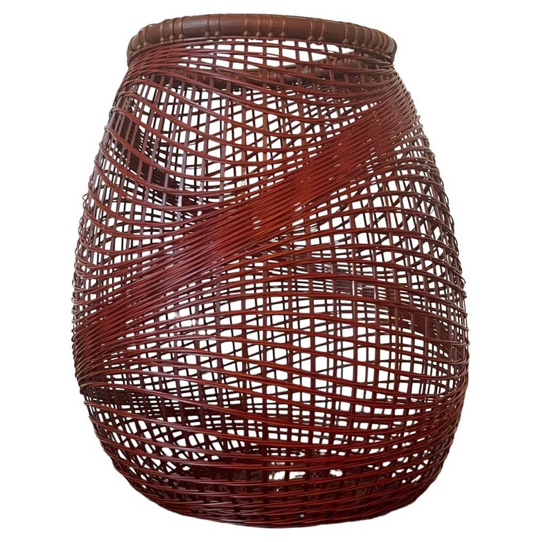 Japanese Bamboo Basket Ikebana by Abe Motoshi For Sale at 1stDibs