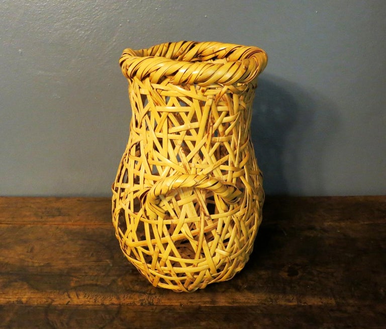 Japanese Bamboo Basket Ikebana by Hayakawa Shokosai IV For Sale at 1stDibs