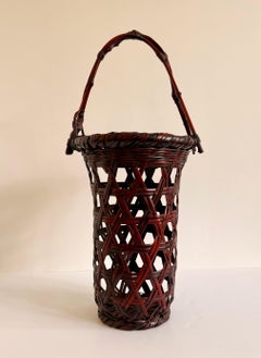 Japanese Bamboo Basket Ikebana by Yamashita Kochikusai