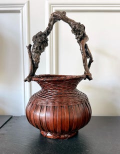 Japanese Bamboo Basket Ikebana Meiji Period