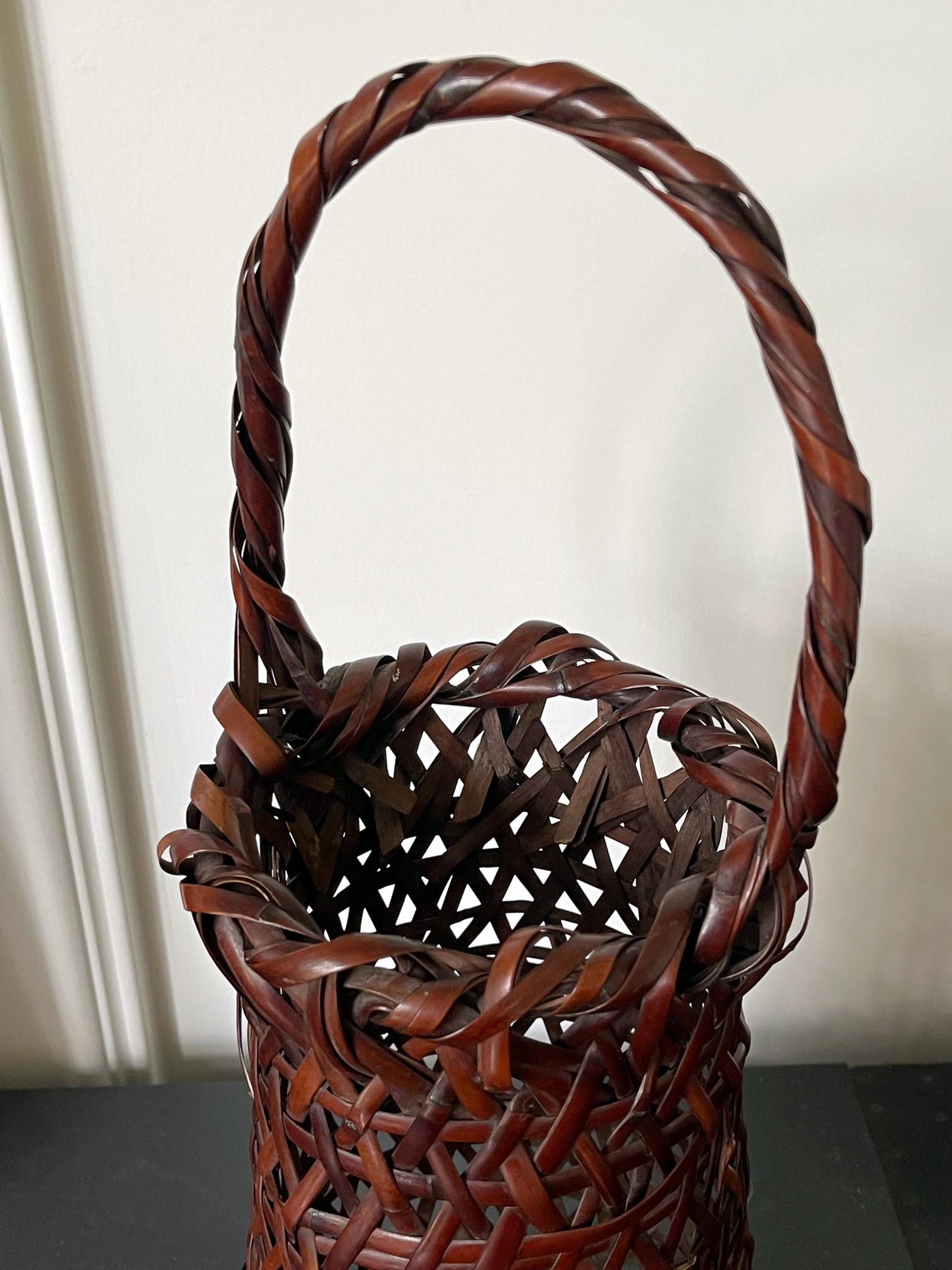 Japanese Bamboo Basket Ikebana Suzuki Gengensai For Sale 3