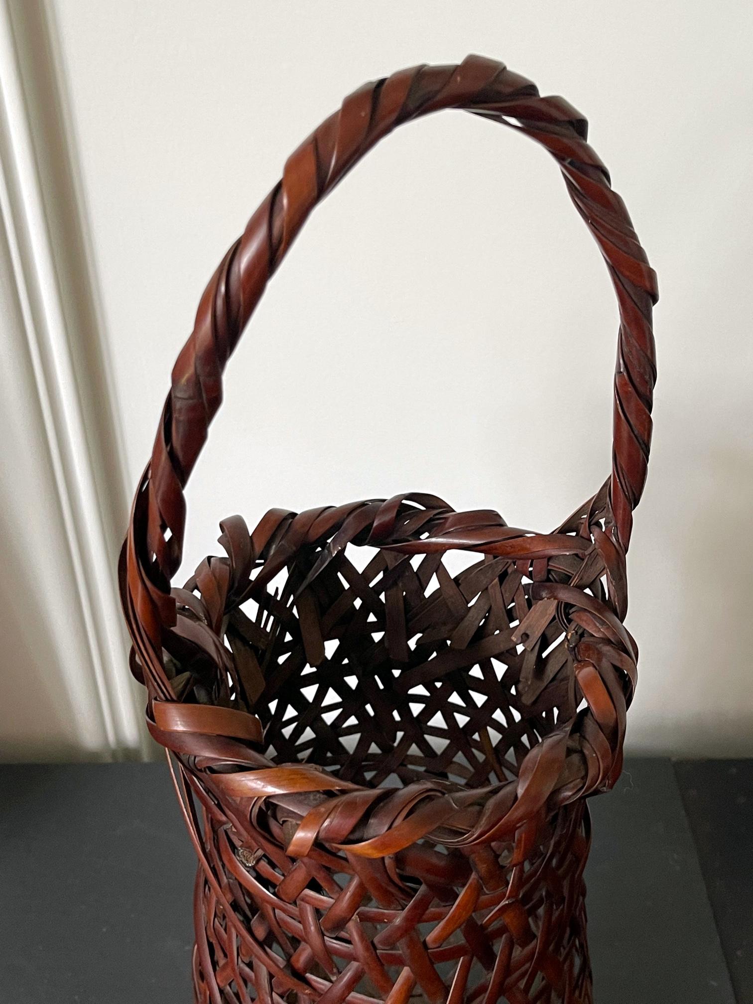 Japanese Bamboo Basket Ikebana Suzuki Gengensai For Sale 4