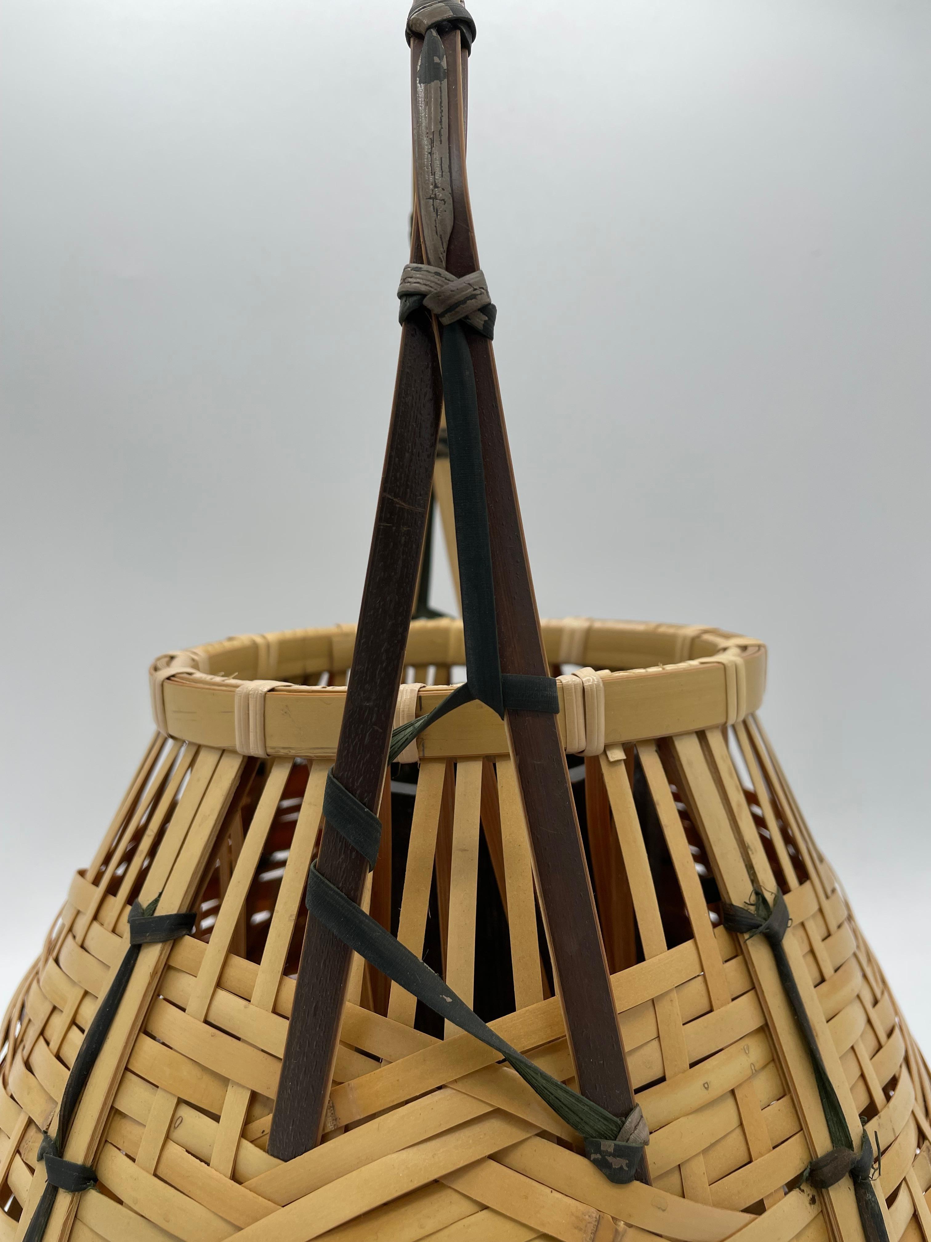 Hand-Crafted Japanese Bamboo Basket  'Souzen kago' 1980s For Sale