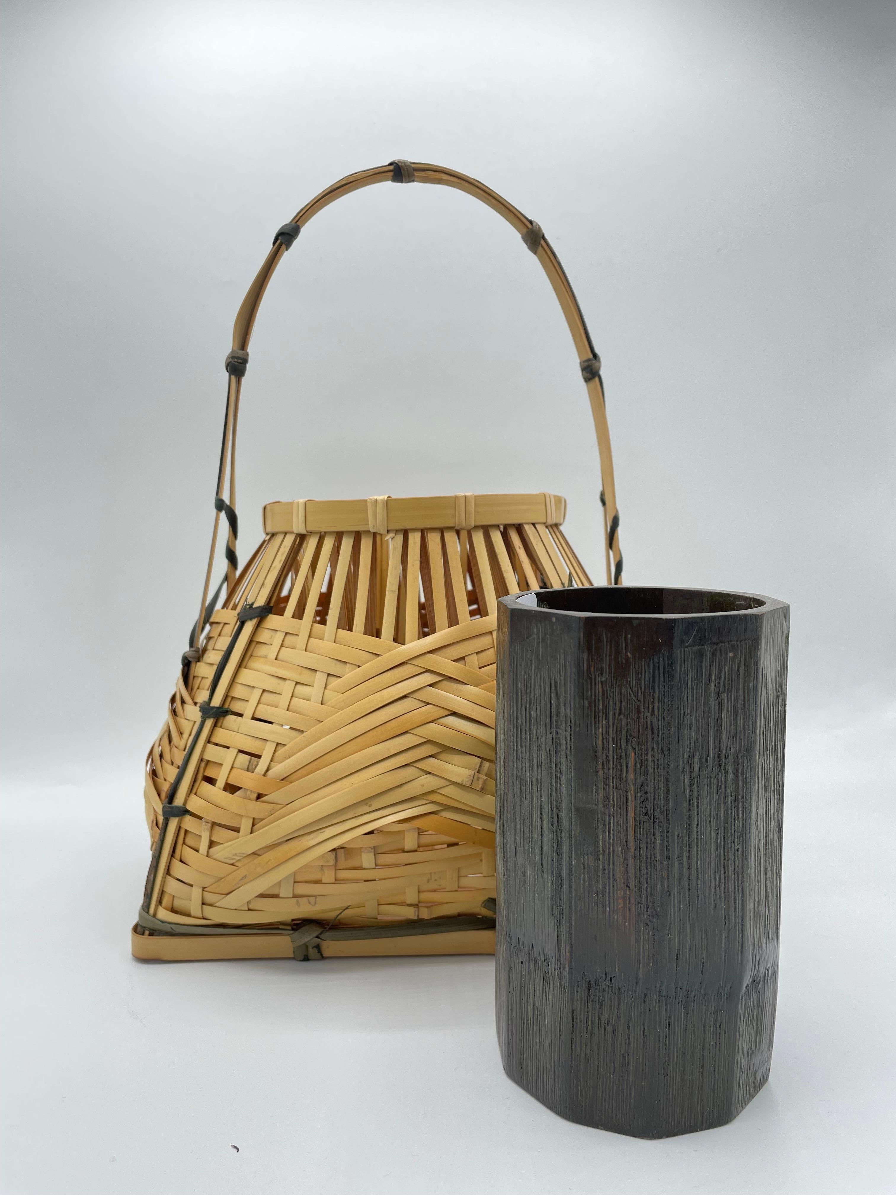 Korb aus japanischem Bambus  „Souzen-Kago“ 1980er Jahre im Zustand „Gut“ im Angebot in Paris, FR