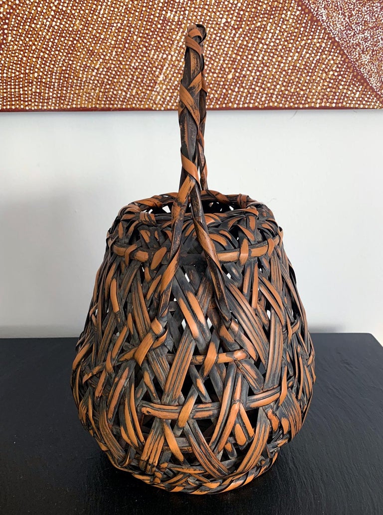 Japanese Bamboo Ikebana Basket by Iizuka Hochiku For Sale at 1stDibs