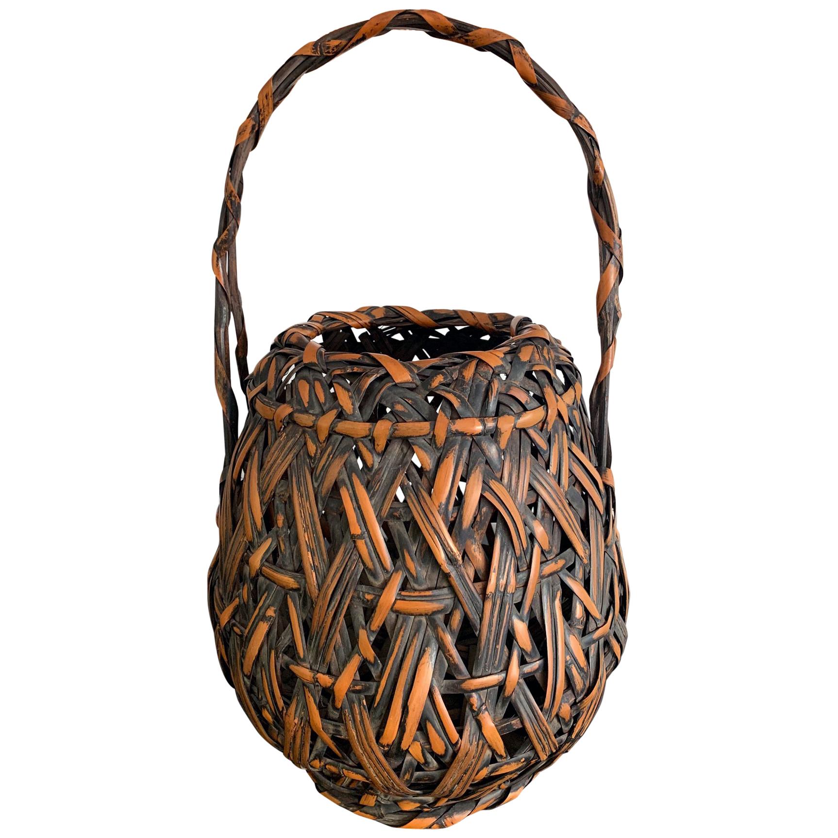Japanese Bamboo Ikebana Basket by Iizuka Hochiku For Sale at 1stDibs