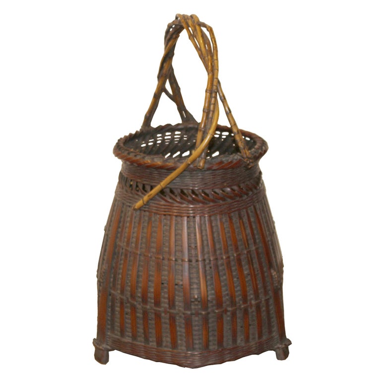 Japanese Bamboo Ikebana Basket at 1stDibs