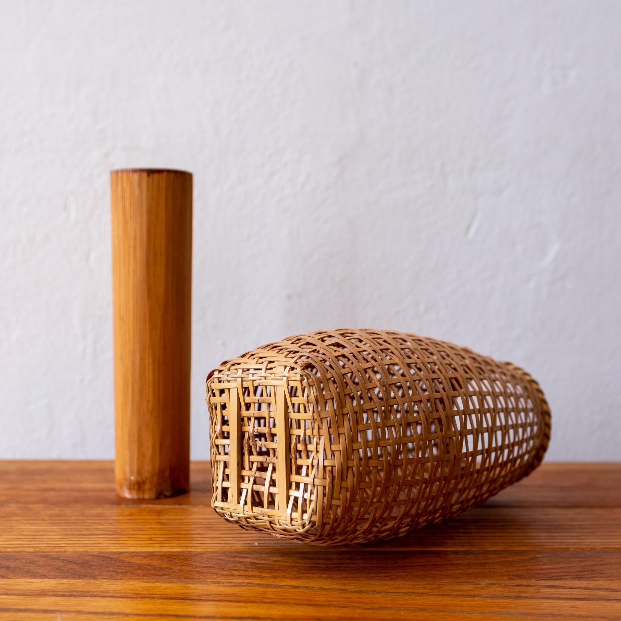 Mid-20th Century Japanese Bamboo Ikebana Basket