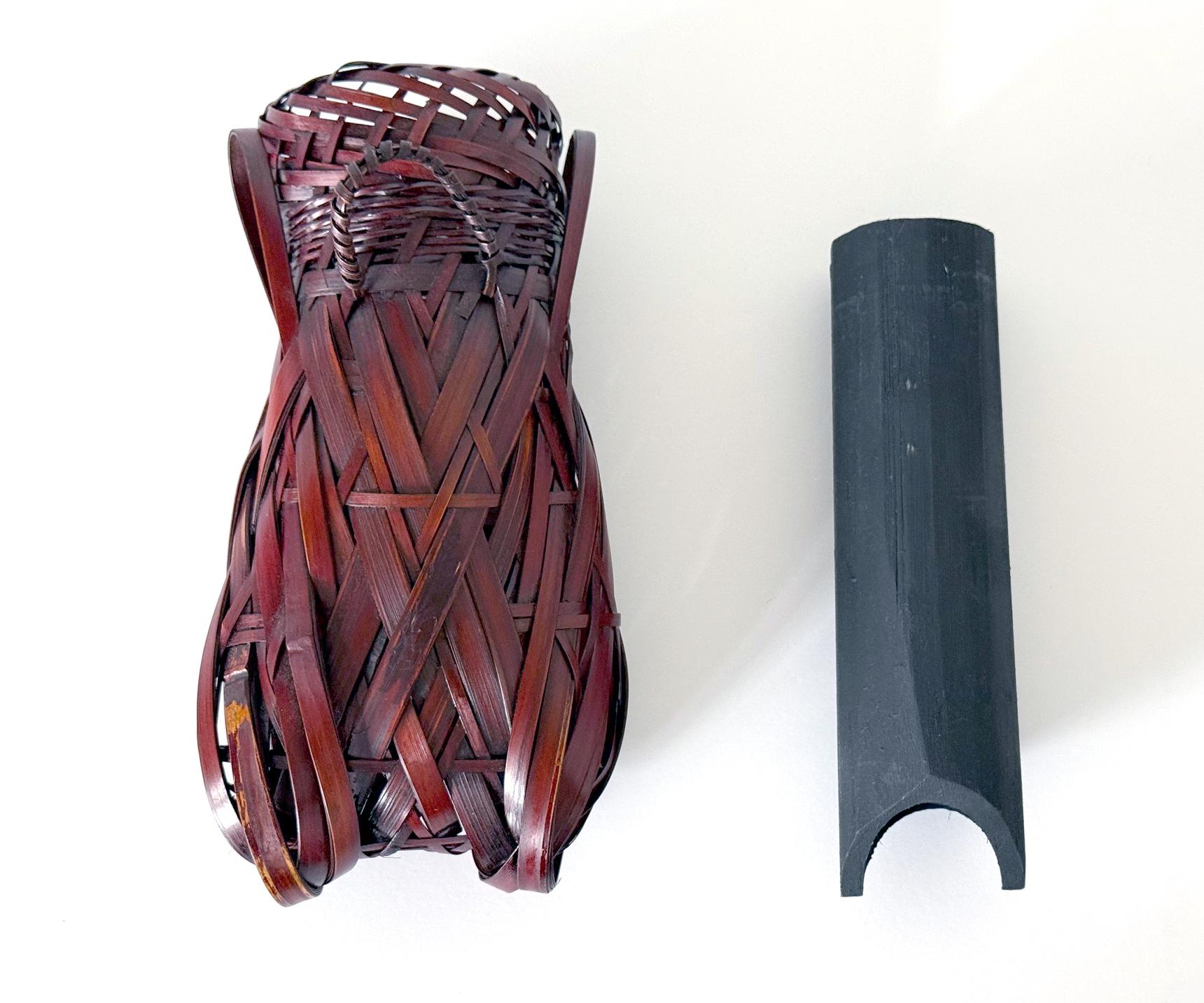 XXIe siècle et contemporain Panier suspendu en bambou Ikebana par Yufu Shohaku en vente