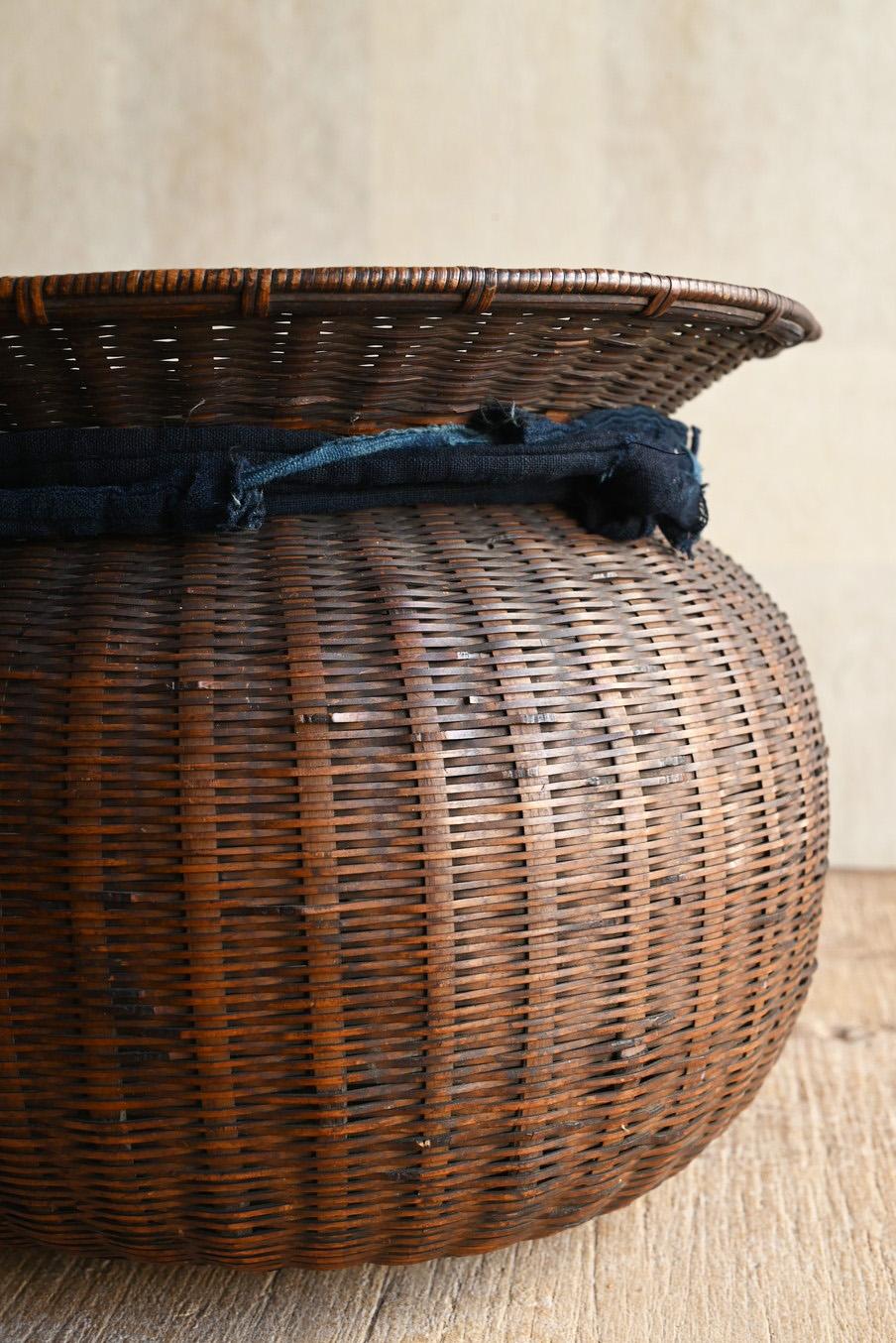 Japanese Bamboo Knitting Antique Flower Basket / Bamboo Vase/1868-1920 5