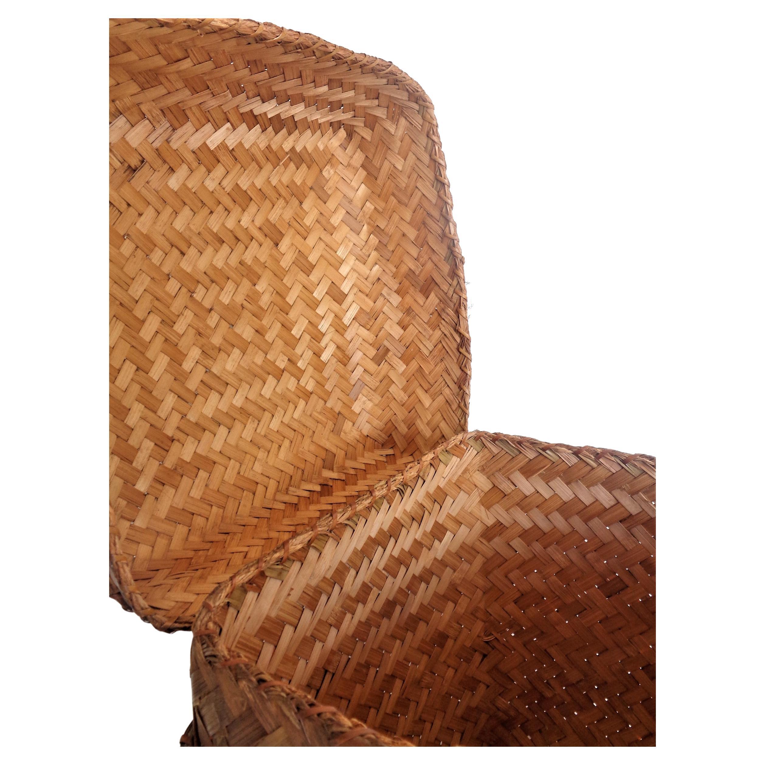 Japanese Bamboo Woven Rattan Lidded Storage Basket 2