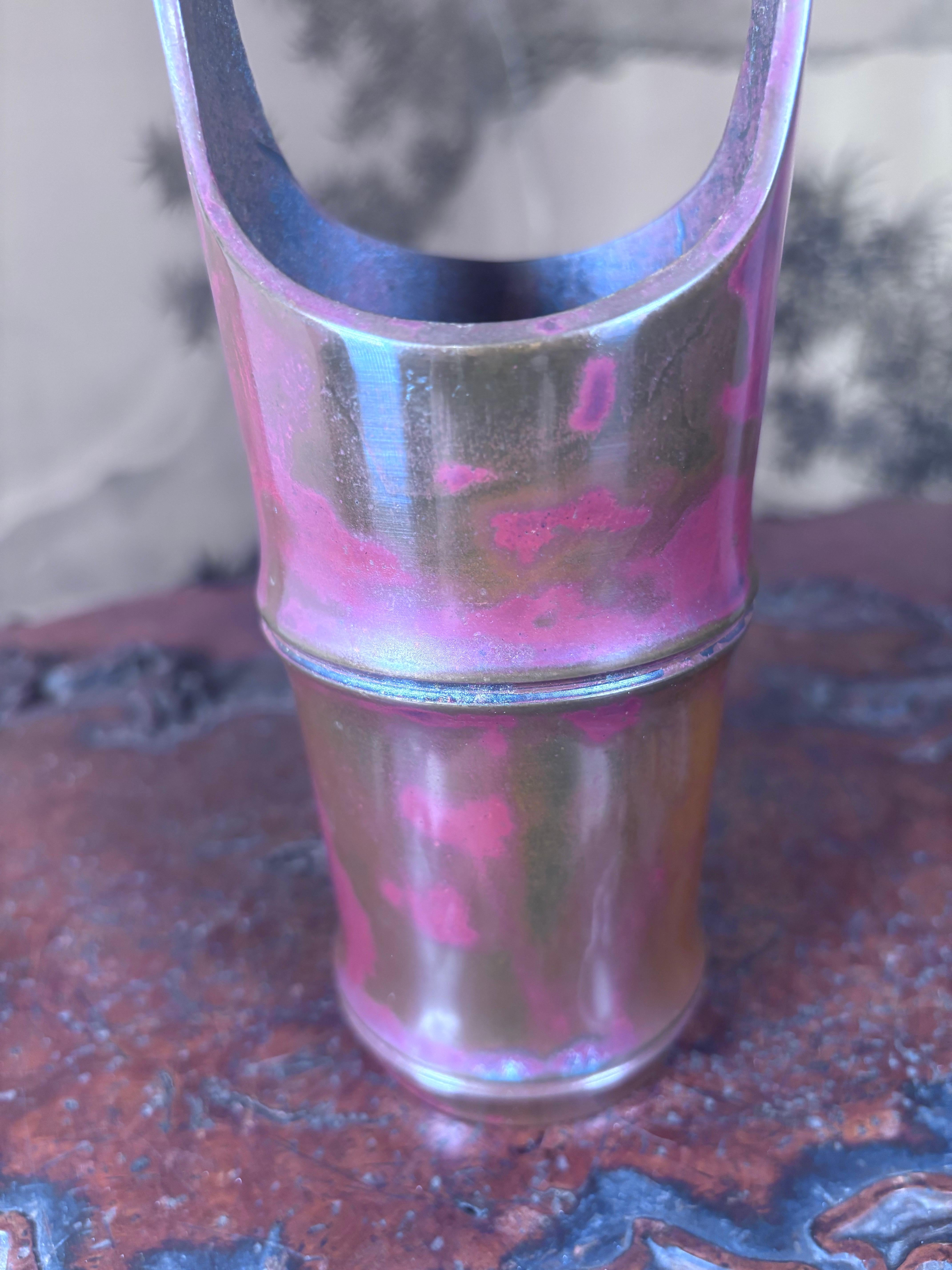 Magnifique vase Ikebana japonais ancien en bronze en forme de bambou - trouvaille rare en vente 4