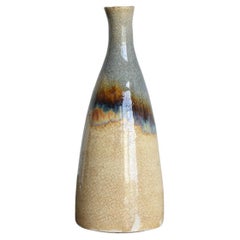 Japanese Beautiful Glaze Antique Pottery Vase/Edo Period/1800s/Aurora-Like Glaze