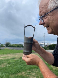 Japanese Beautiful Old Bronze Bamboo Ikebana Vase- Rare Find
