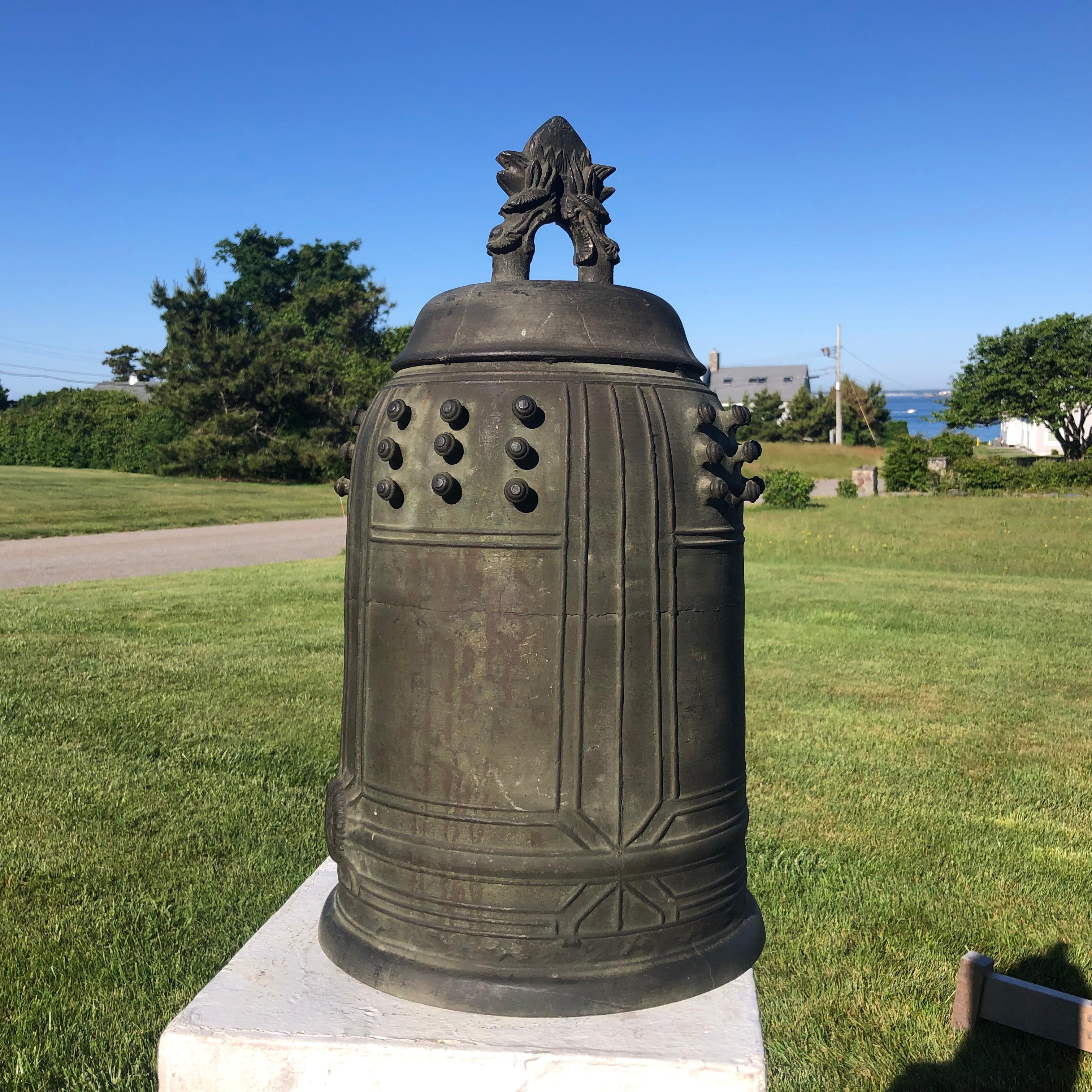 Japanese Big Antique Bronze Bell 11