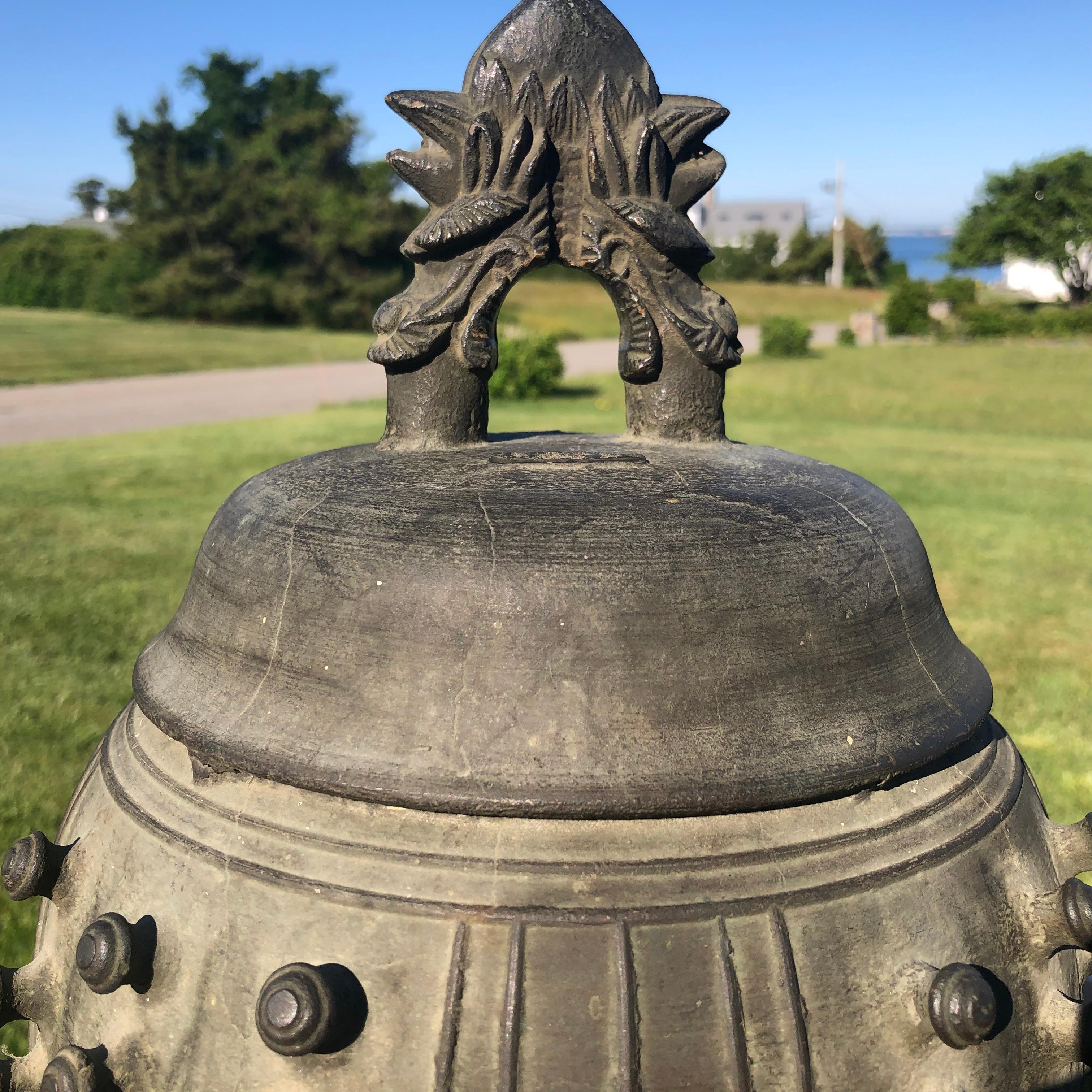 Cast Japanese Big Antique Bronze Bell