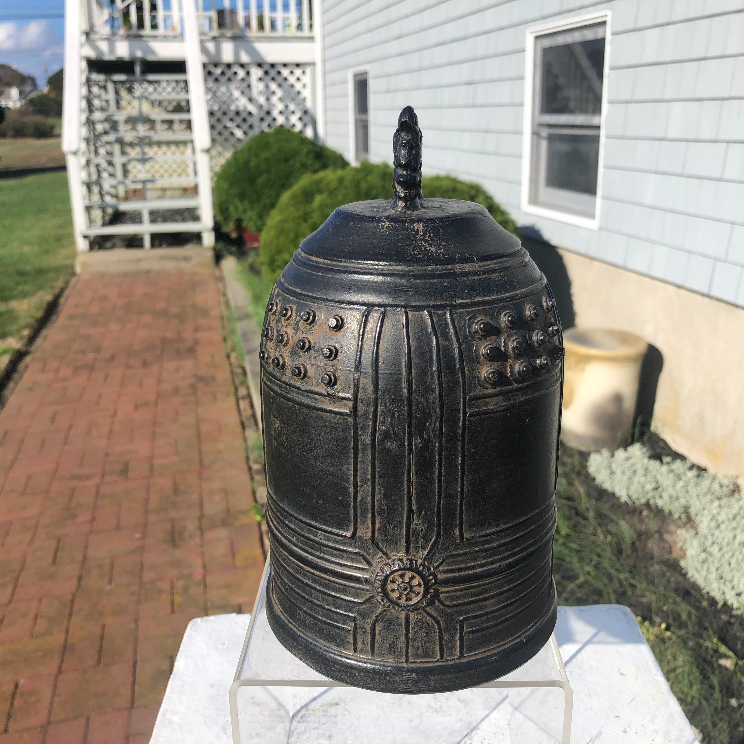 Japanese Big Antique Bronze Bell with Bold Sound 1