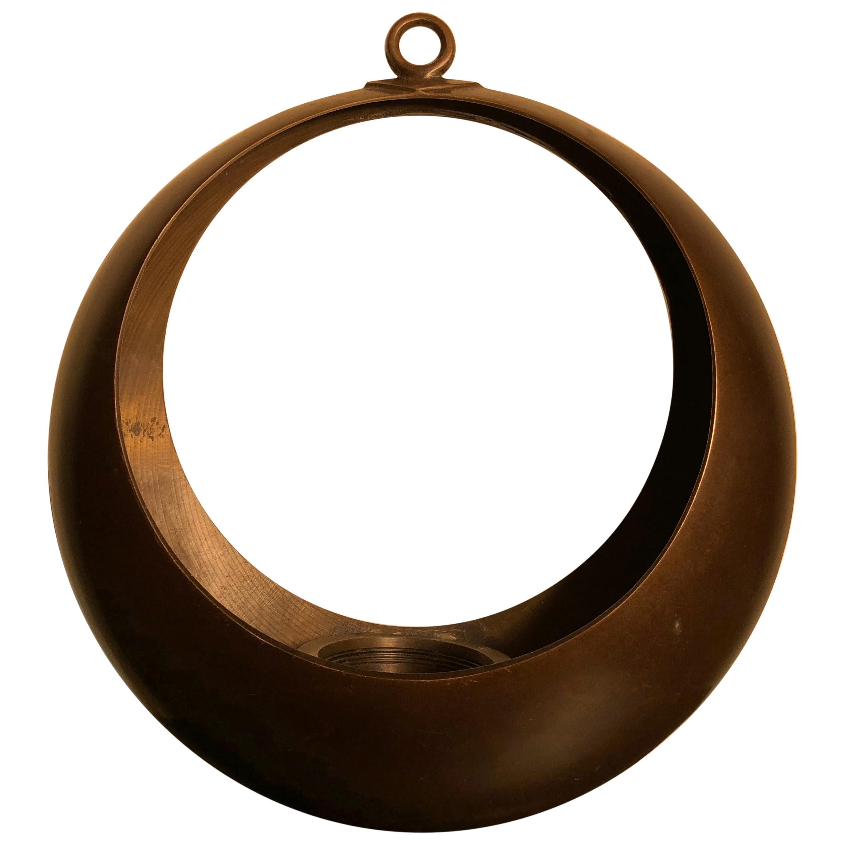Japanese Big Antique Bronze 'Moon Vase' Hanging Flowers Lovely Patina and Detail