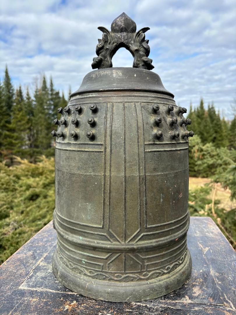 20th Century Japanese Big Antique Bronze Temple Bell 