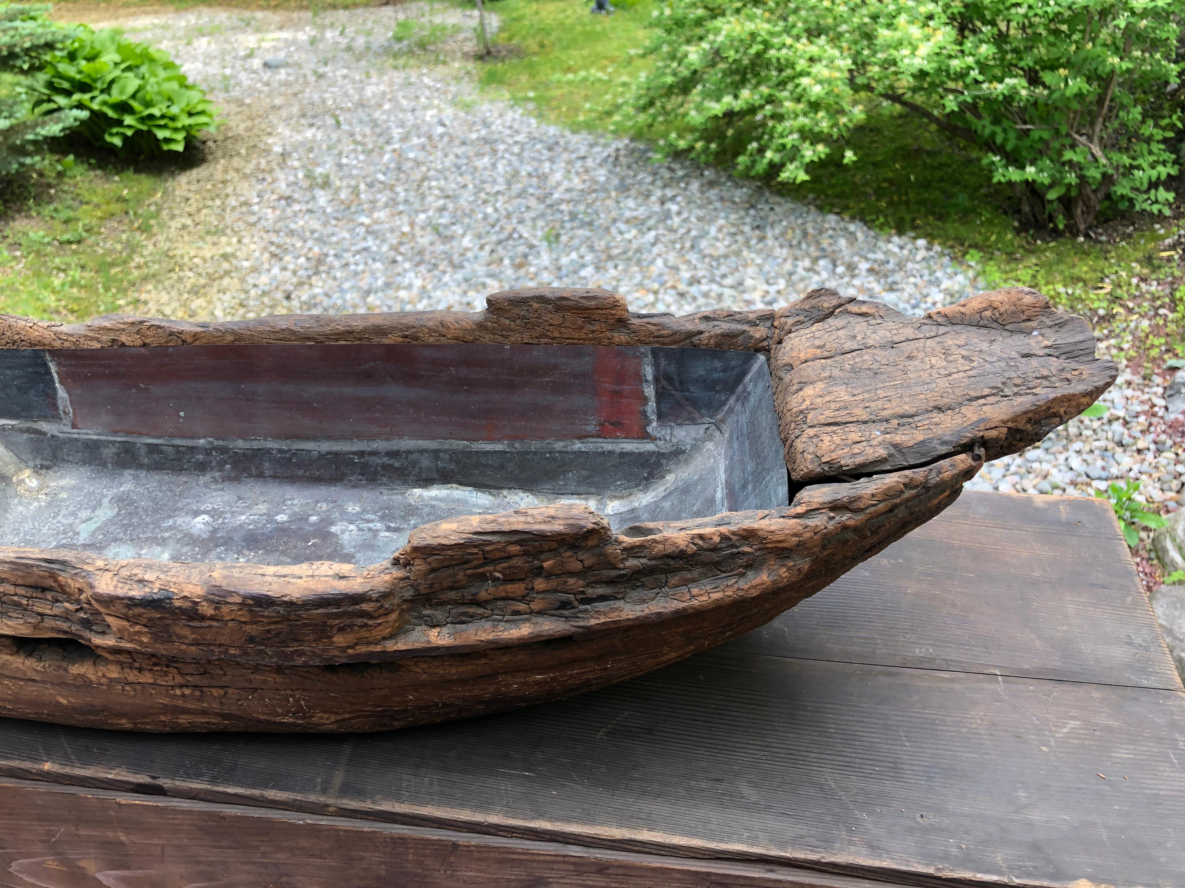 Japanese Big Antique Hand Carved Ikenobu Boat 19th Century, Boxed Hard to Find 7