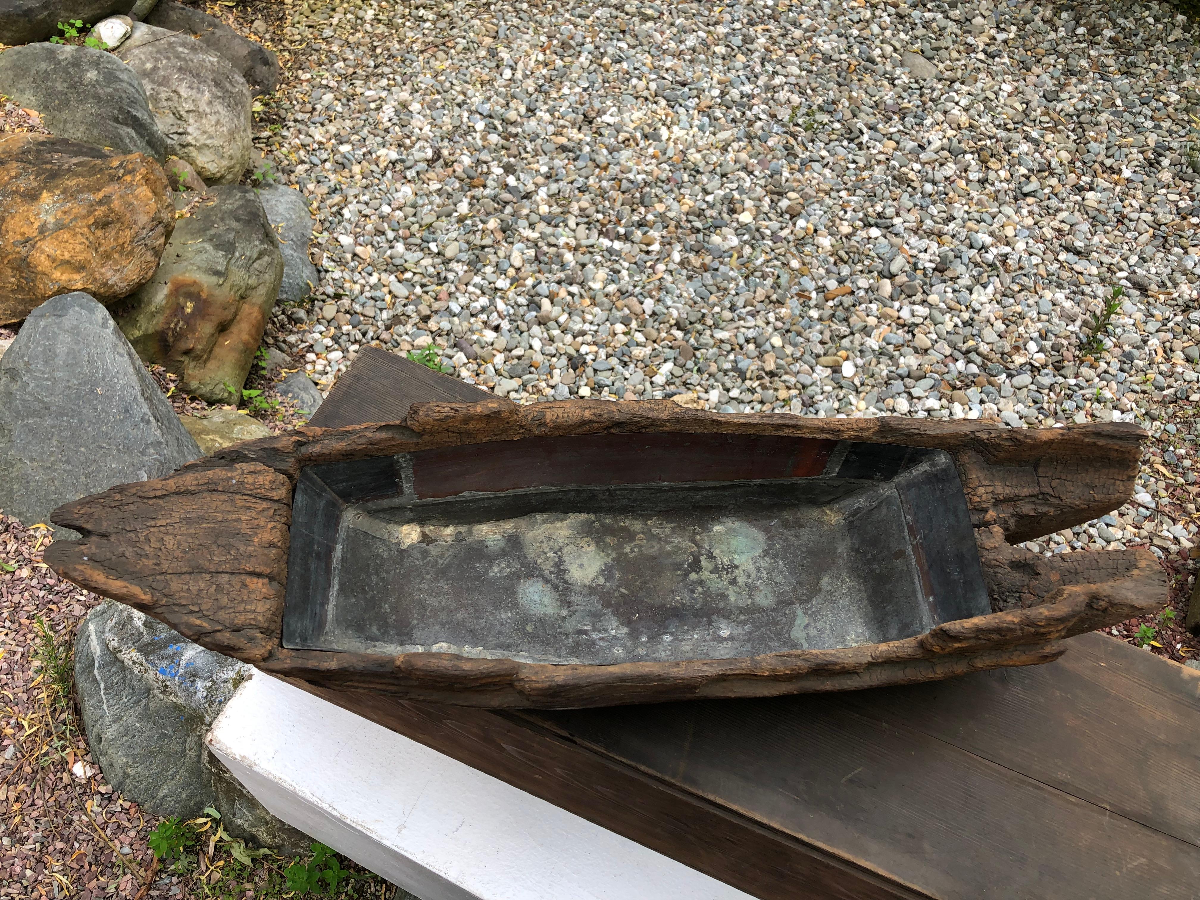 Japanese Big Antique Hand Carved Ikenobu Boat 19th Century, Boxed Hard to Find 1