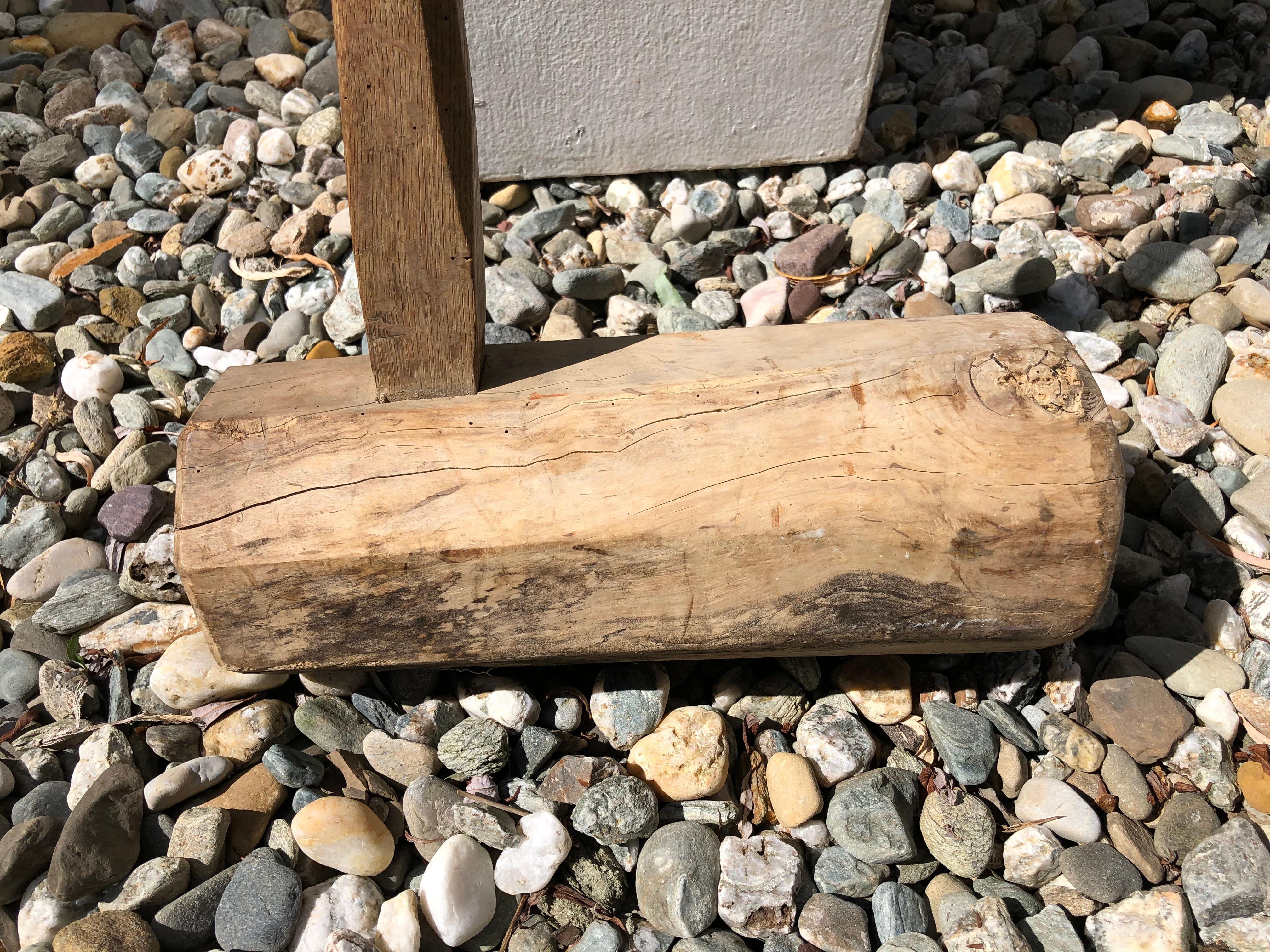 Japanese  Antique Hand Carved Wood Usu Mochi Mallet In Good Condition In South Burlington, VT