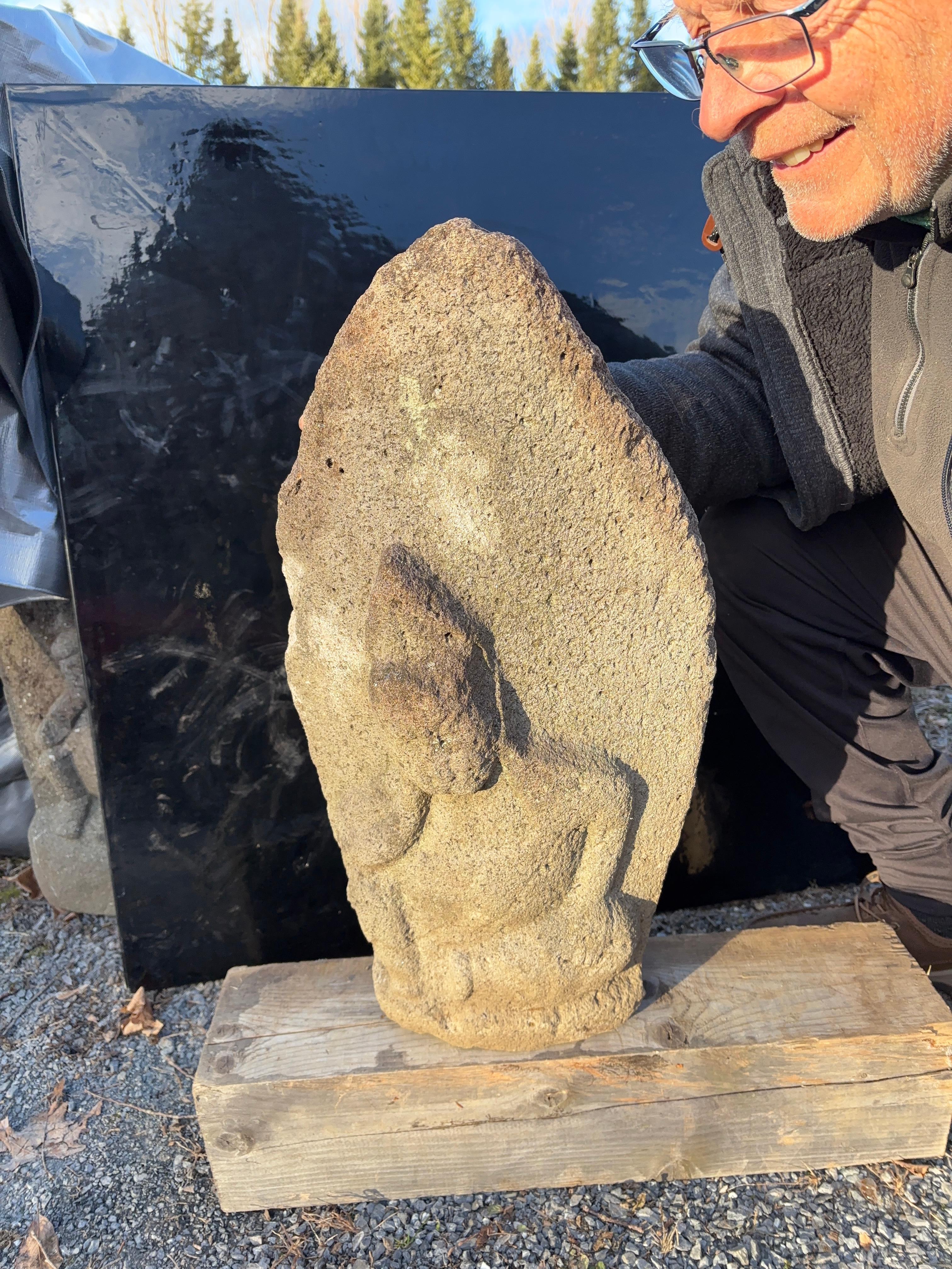 From our recent Japanese Acquisitions

An early and hard to find Japanese larger scale hand carved stone Kanon in a mudra of contemplation. Nyoirin Kannon Bosatsu is beautifully depicted in characteristic seated pose of royal ease. 

She had been
