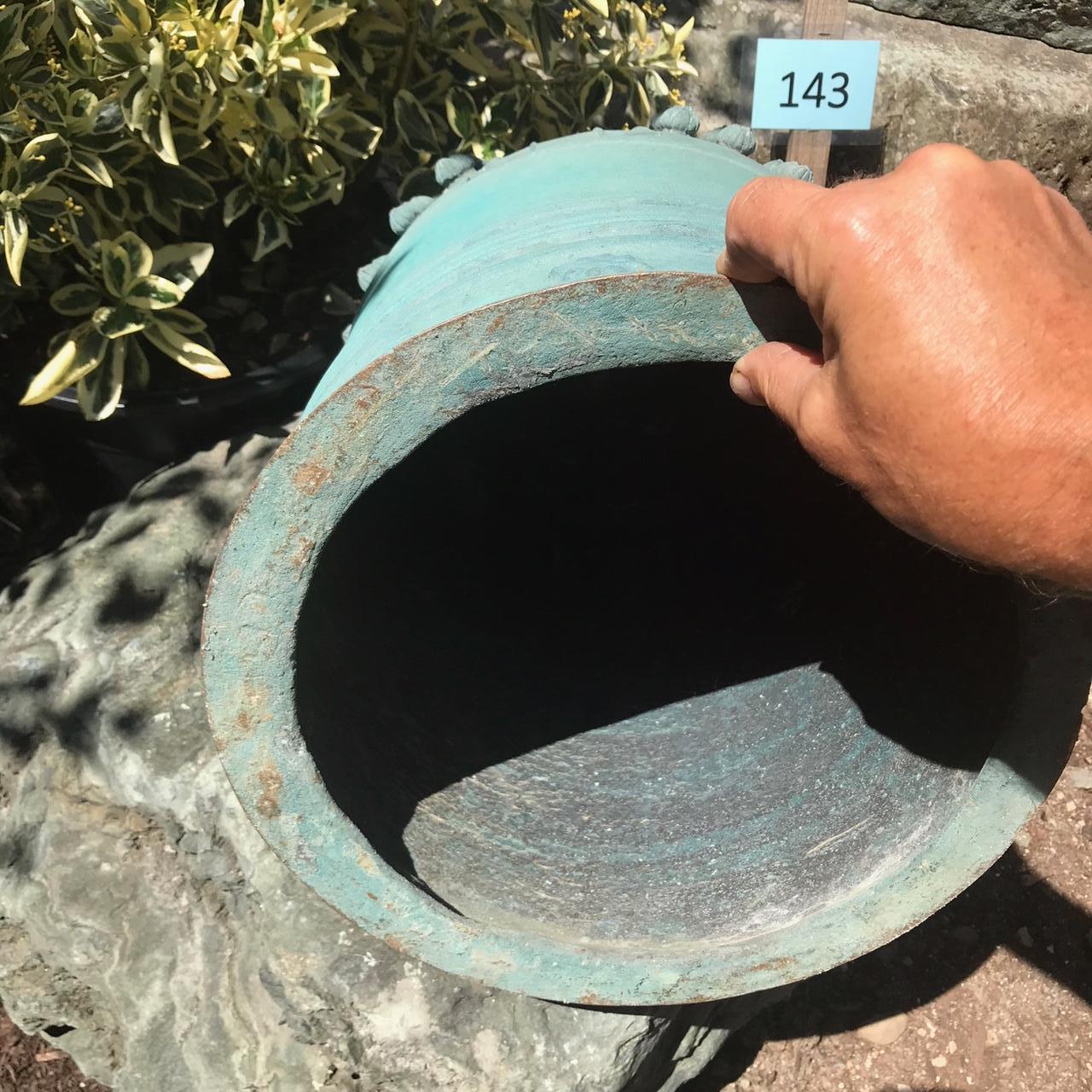 19th Century Japanese Big Antique Temple Bell with Stunning Patina, Cast Bronze, Bold Sound