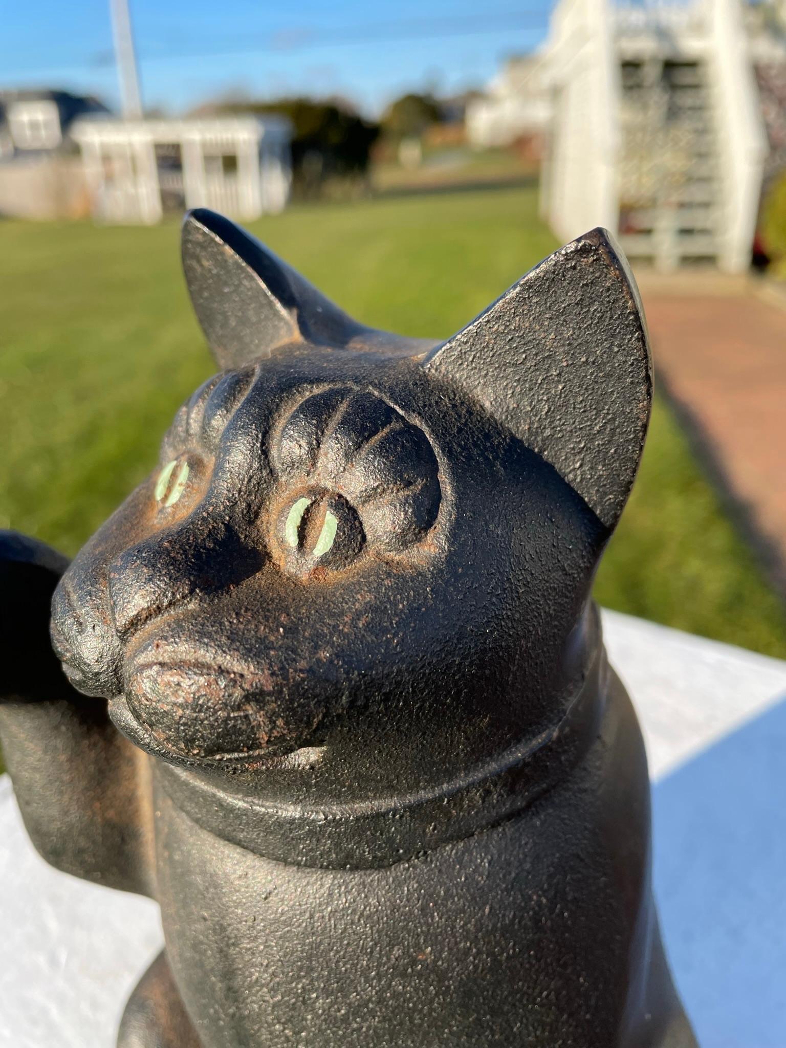 Japanese Big Black Green Eyed Fortune Money Cat 4
