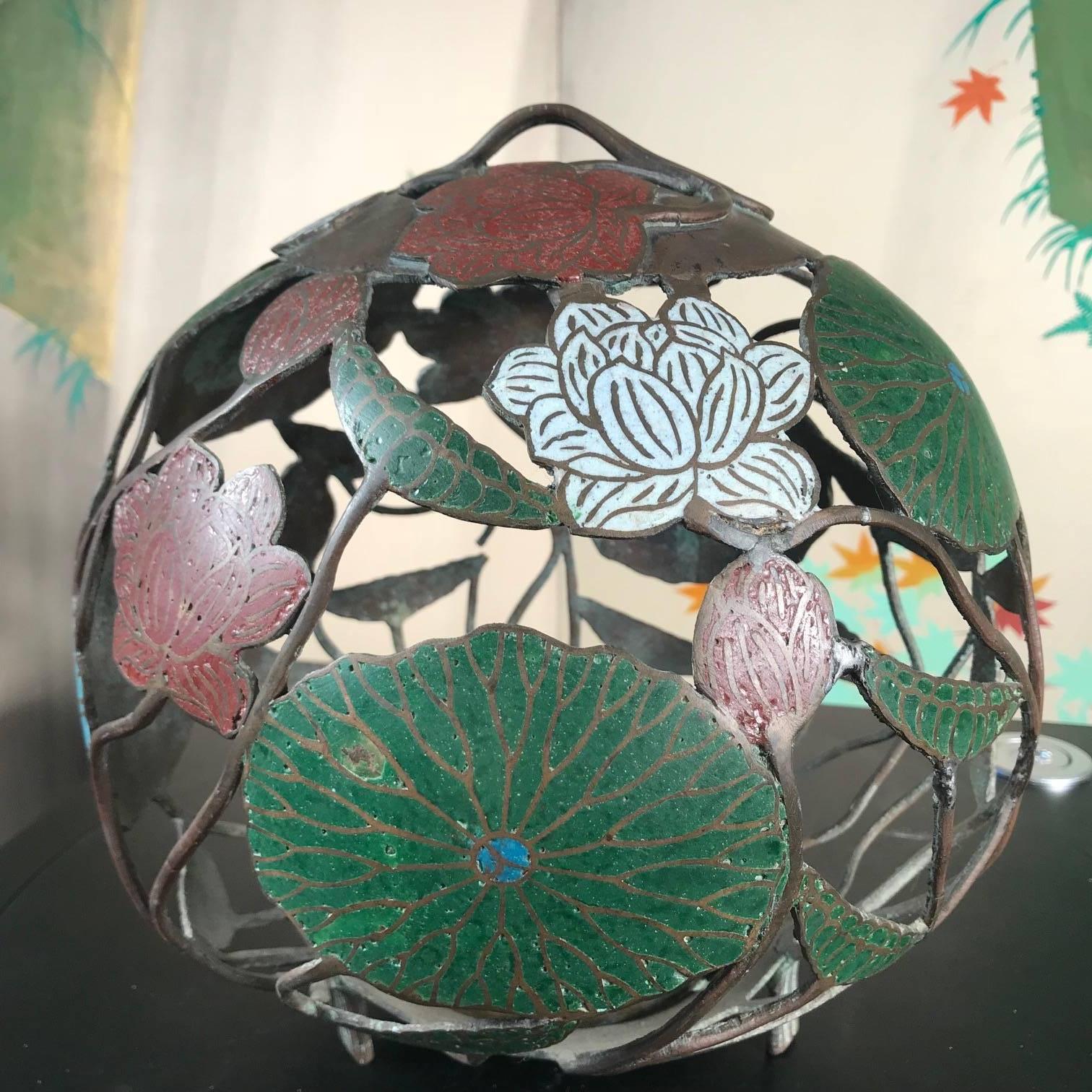 Champlevé Japanese Big Bold Antique Lantern 